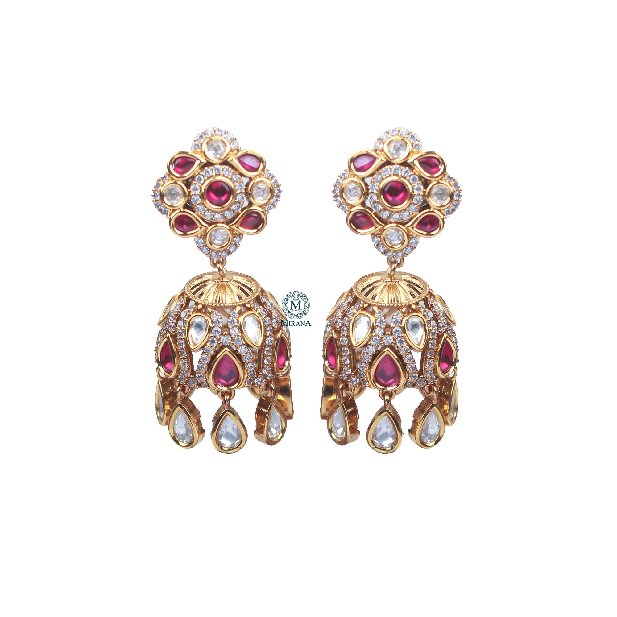 Reva Polki Designer Jhumkas