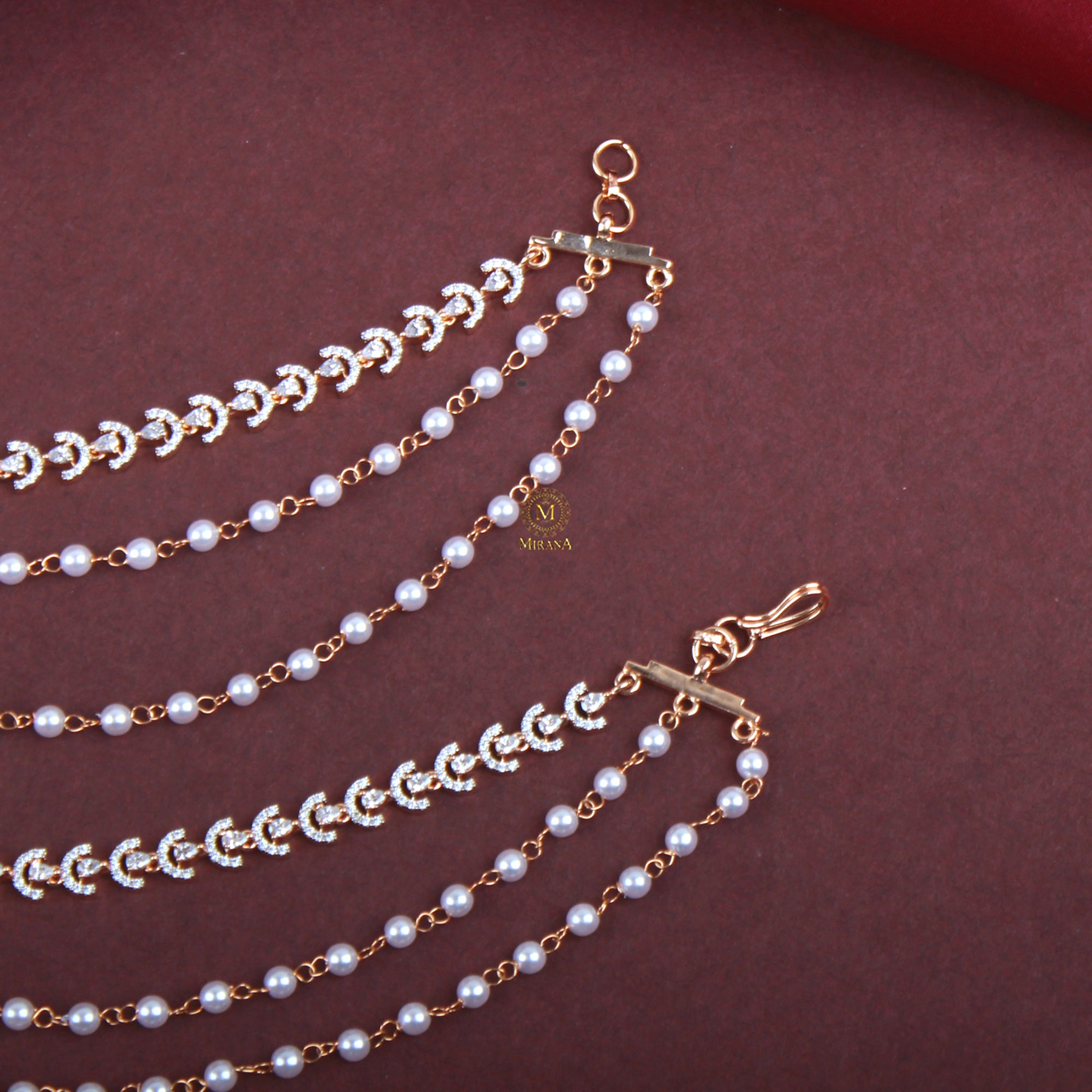 Tira Pearl CZ Ear Chains