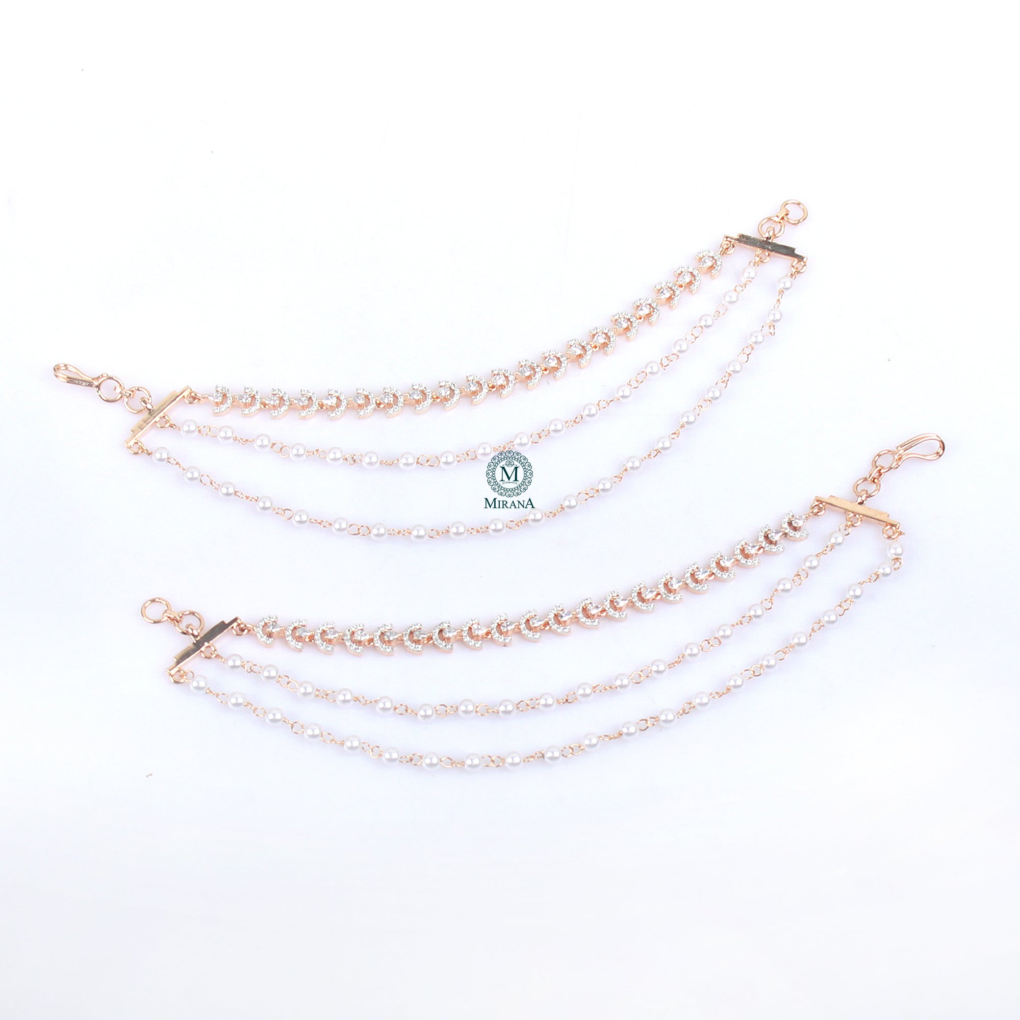Tira Pearl CZ Ear Chains