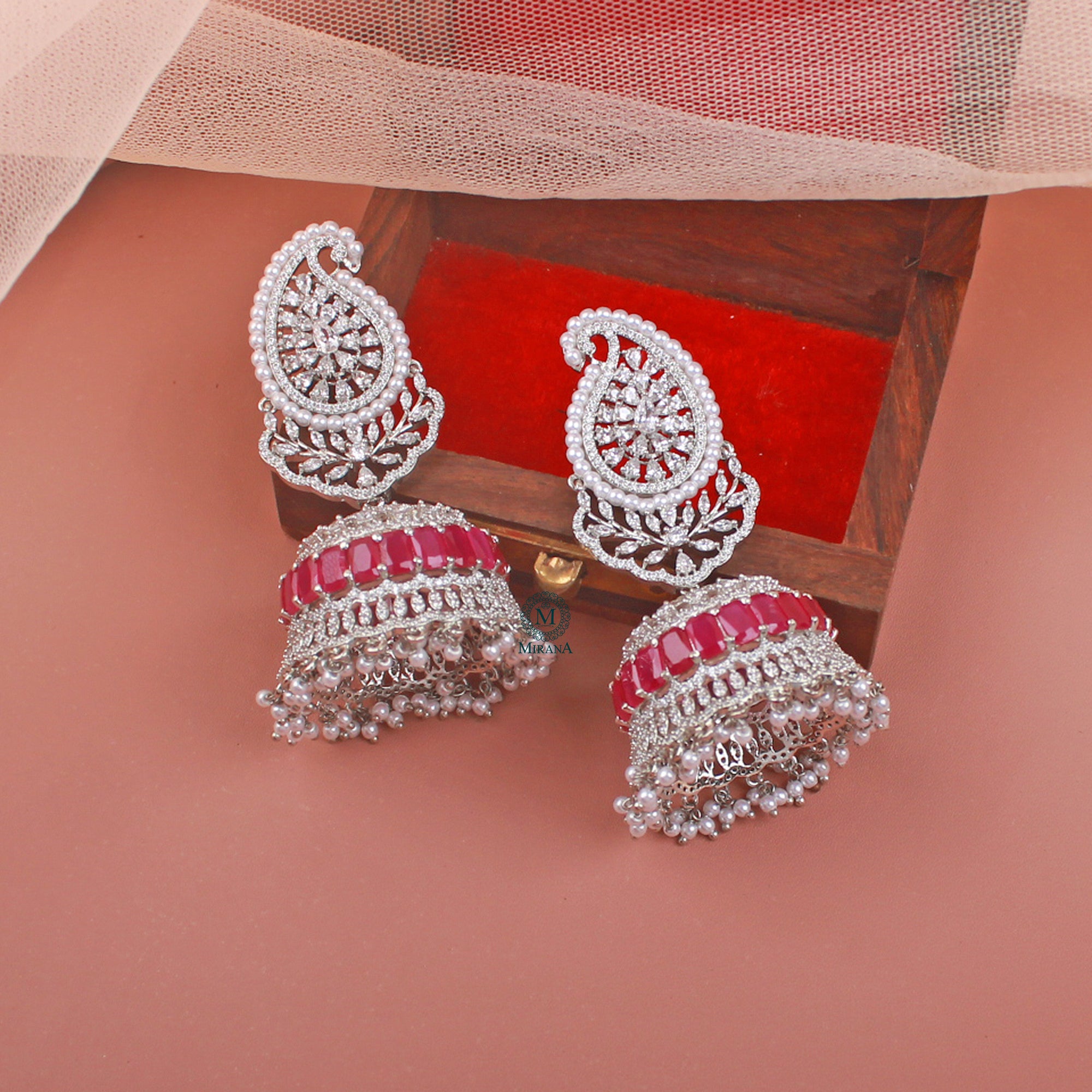 Naina Pearl CZ Jhumkas