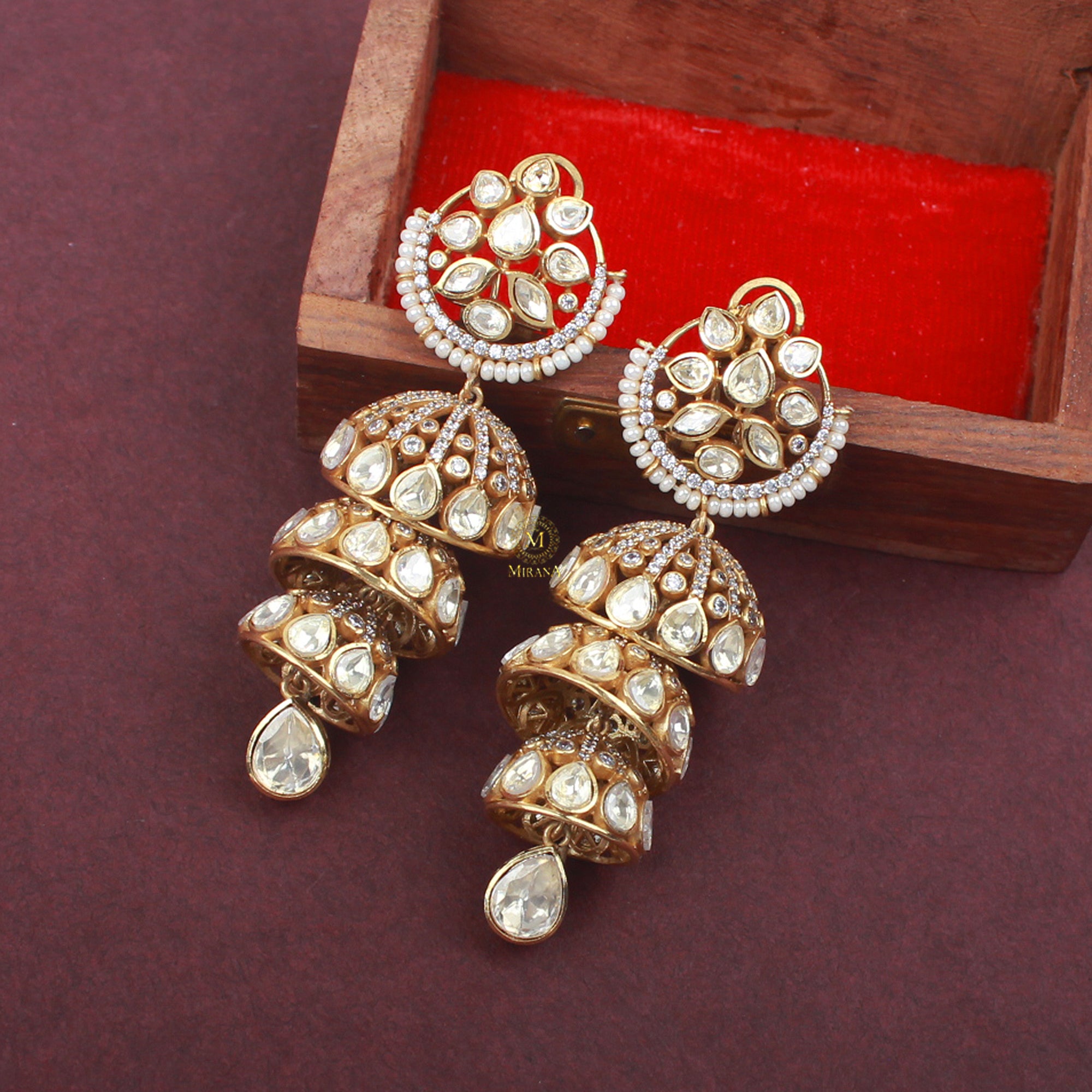 Piya Moissanite Designer Jhumkas