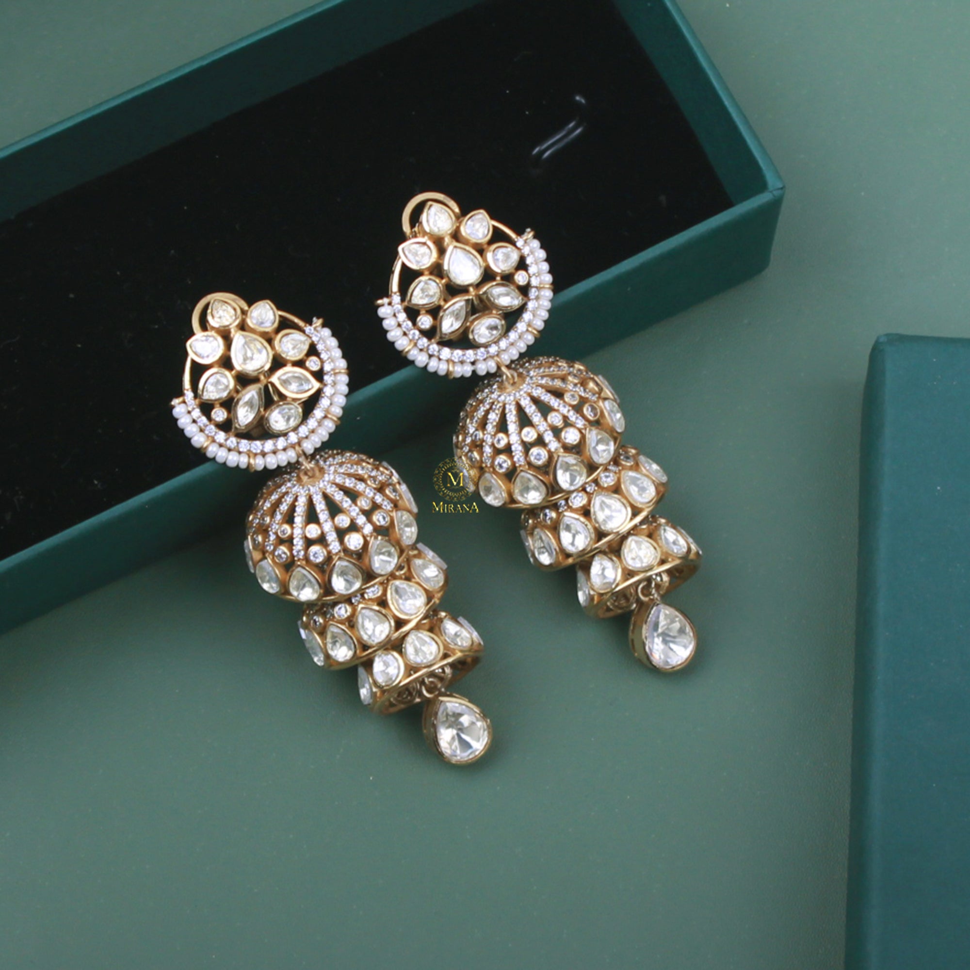 Piya Moissanite Designer Jhumkas
