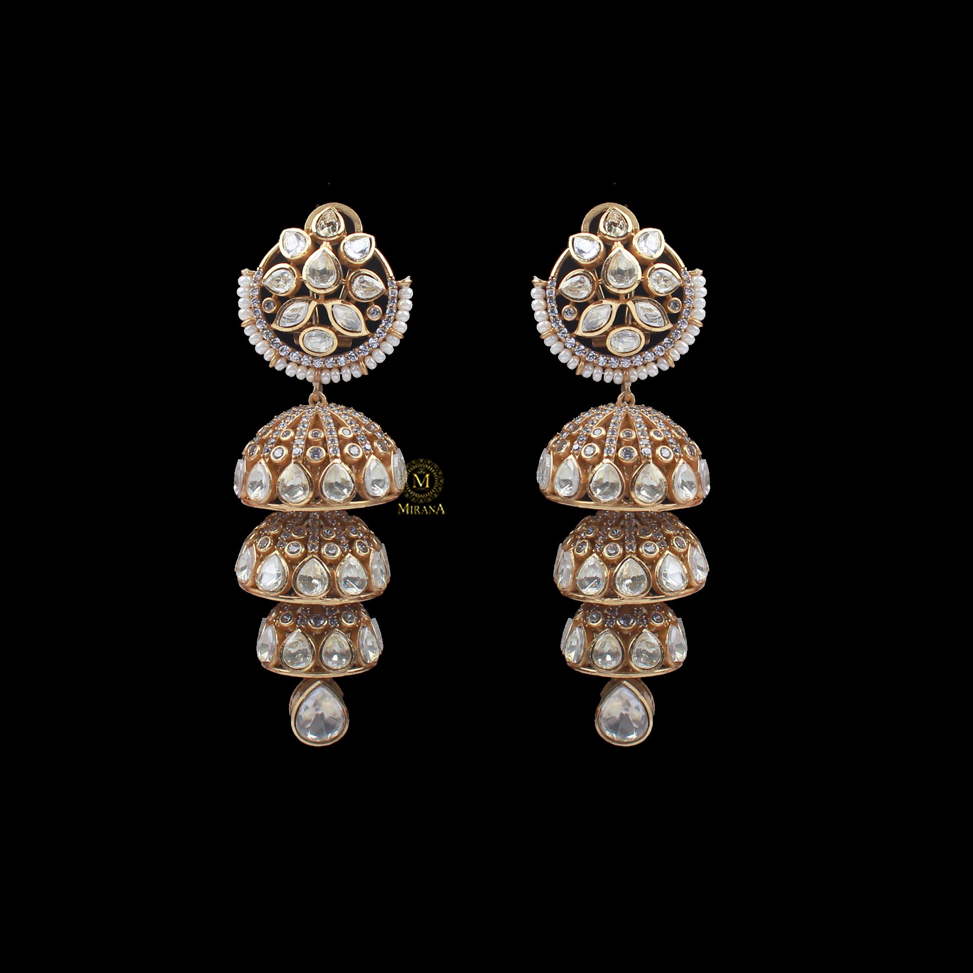 Piya Moissanite Designer Jhumkas