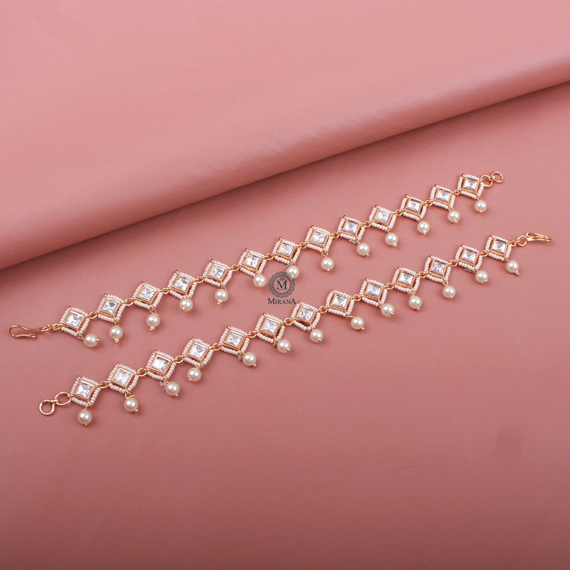 Sharvi Polki Designer Ear Chains