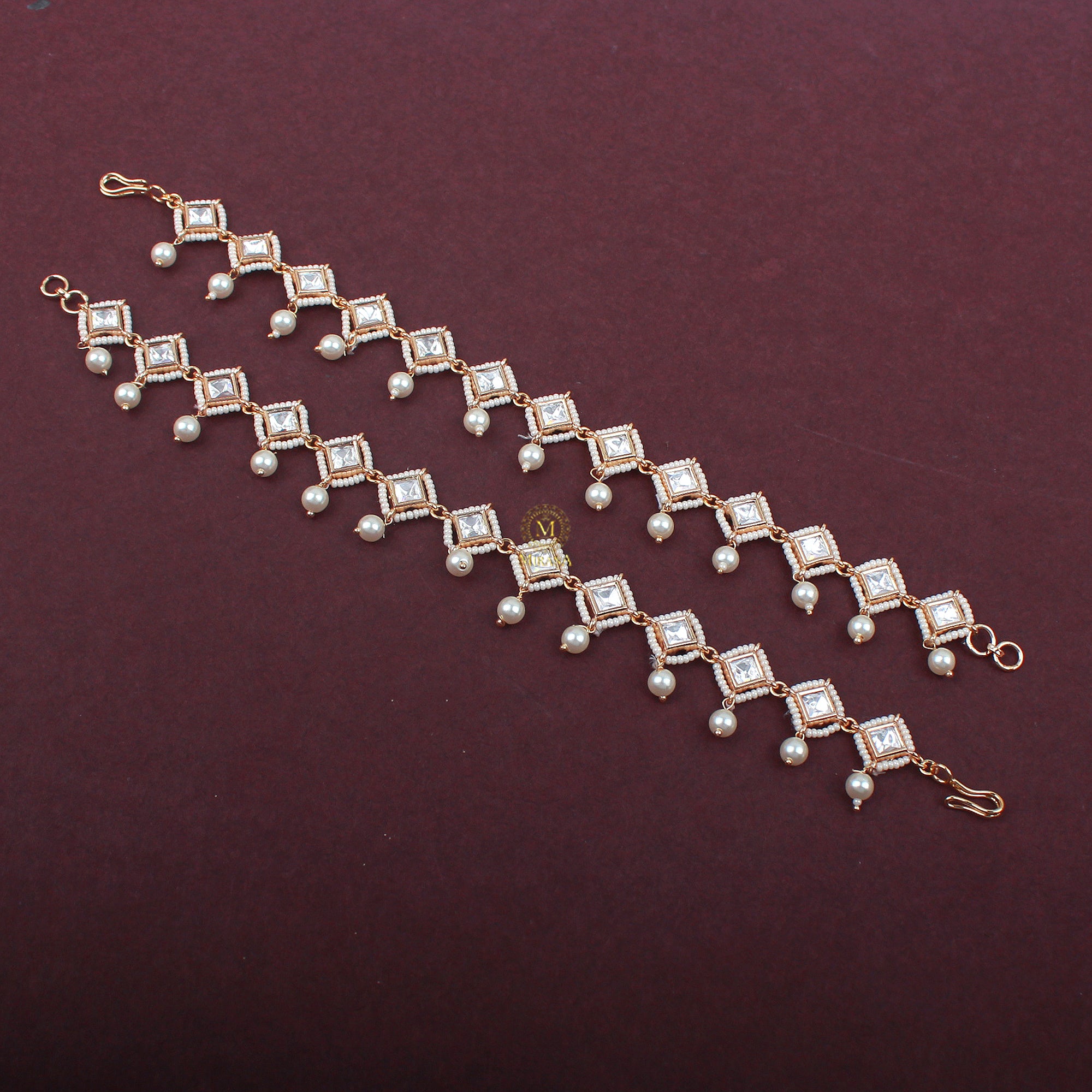 Sharvi Polki Designer Ear Chains