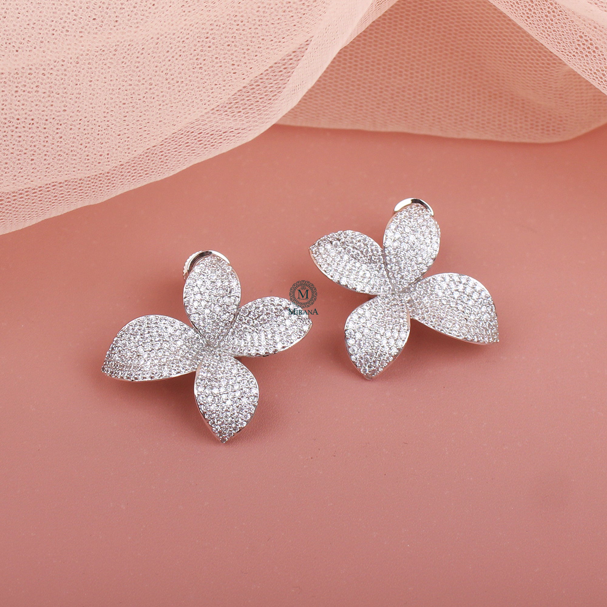 Rosy CZ Designer Studs