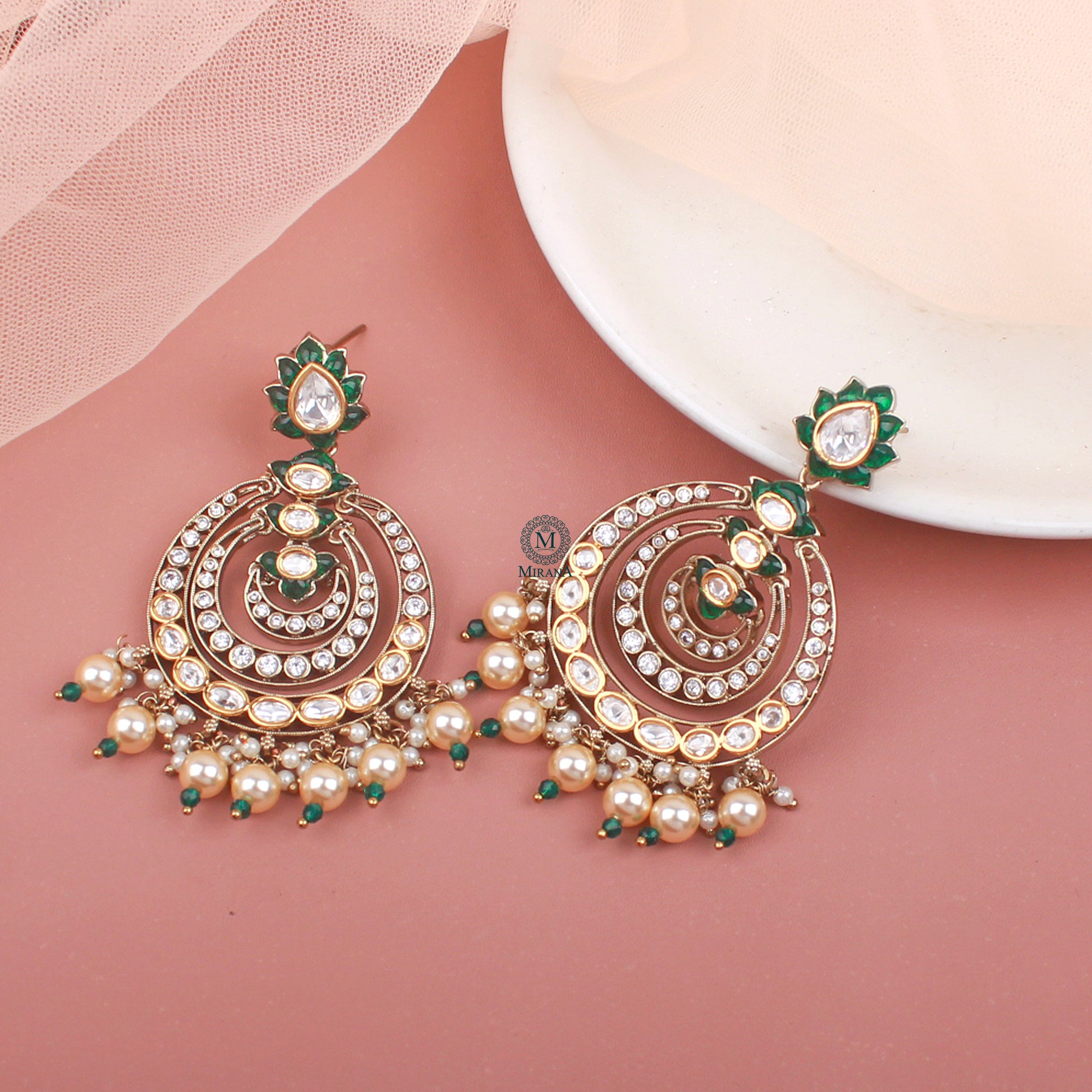 Ishanya Pearl Polki Chandbalis