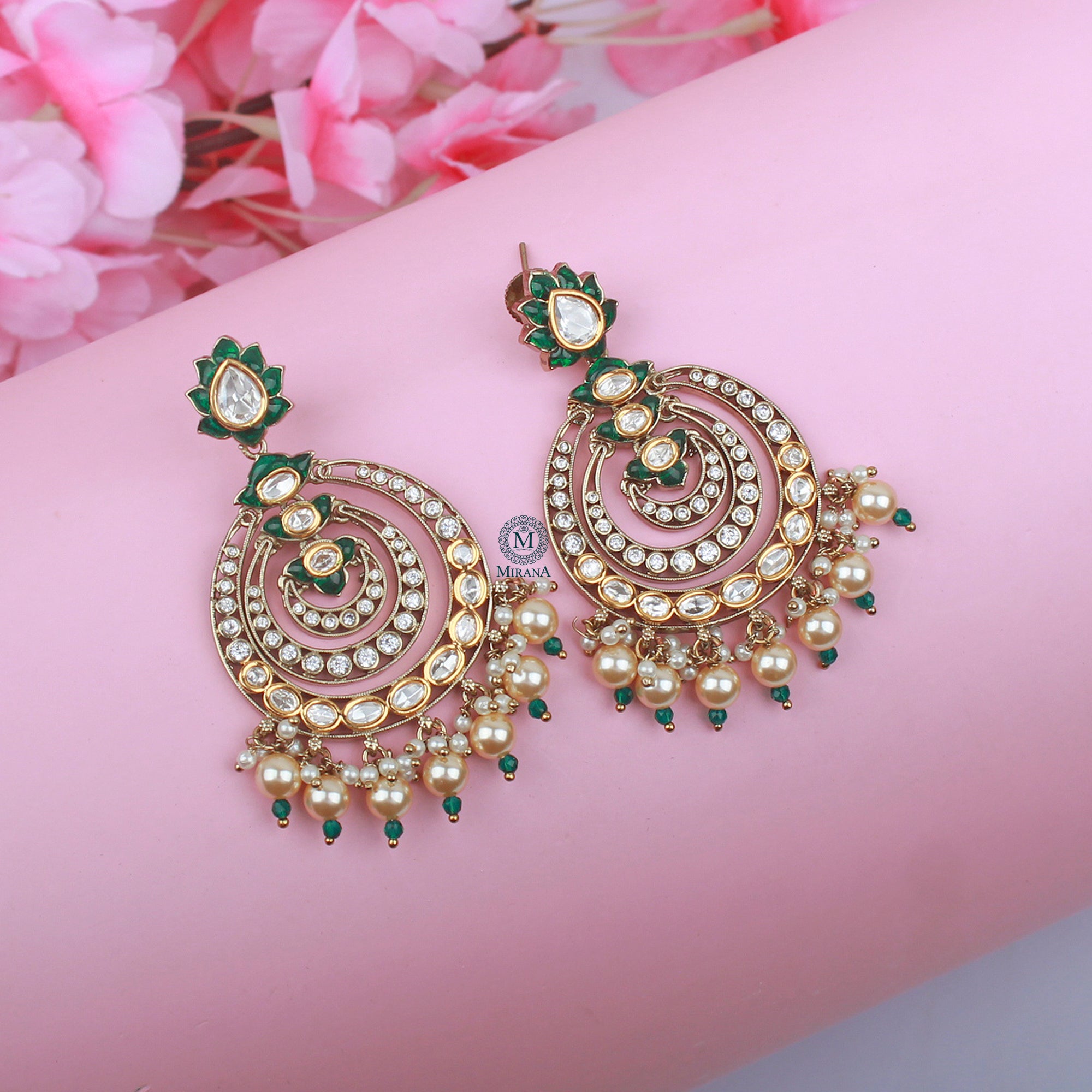 Ishanya Pearl Polki Chandbalis