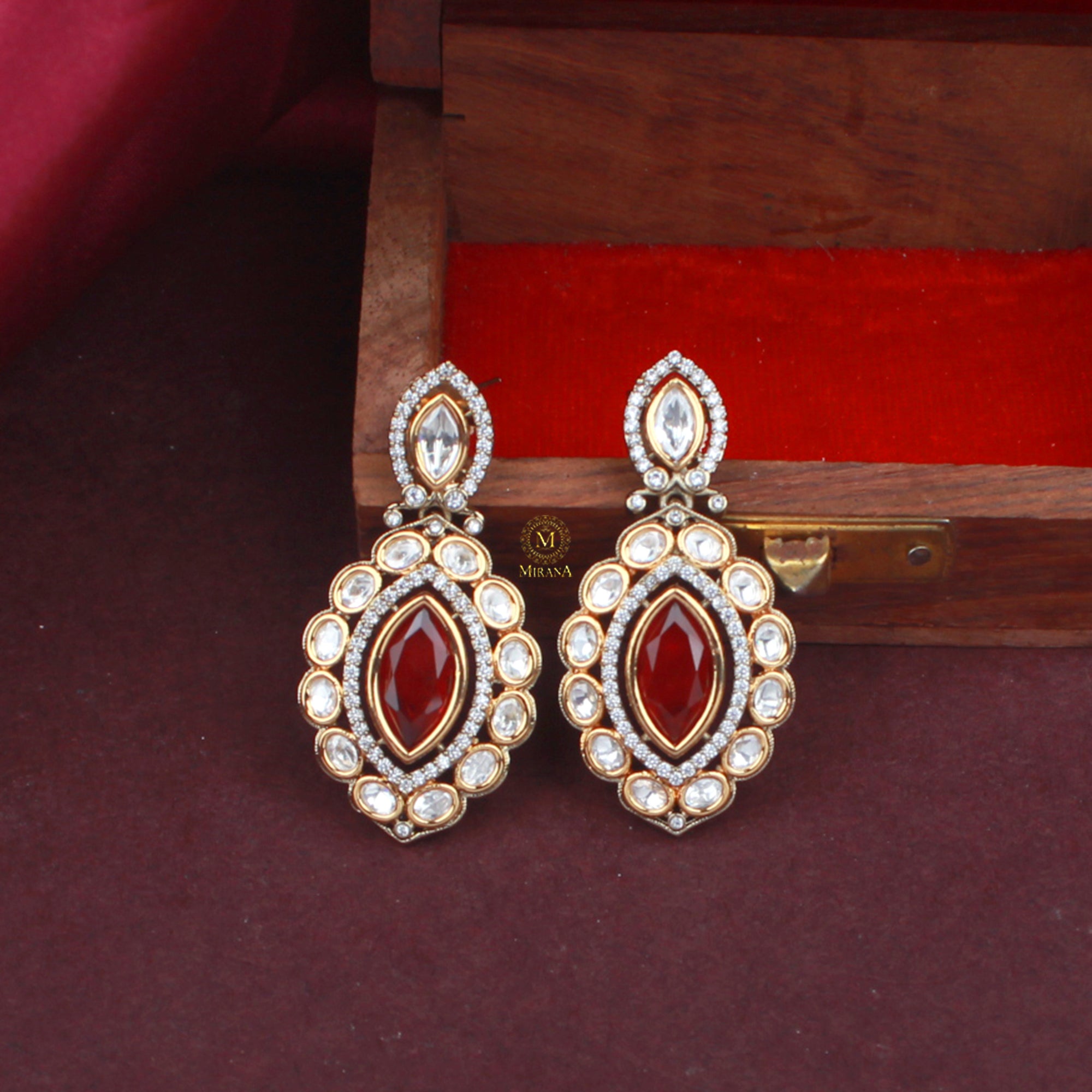 Yaami Polki Designer Earrings