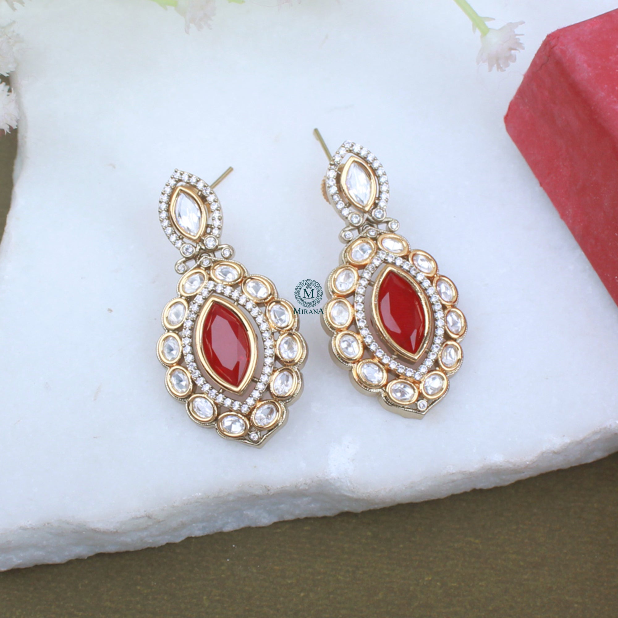 Yaami Polki Designer Earrings