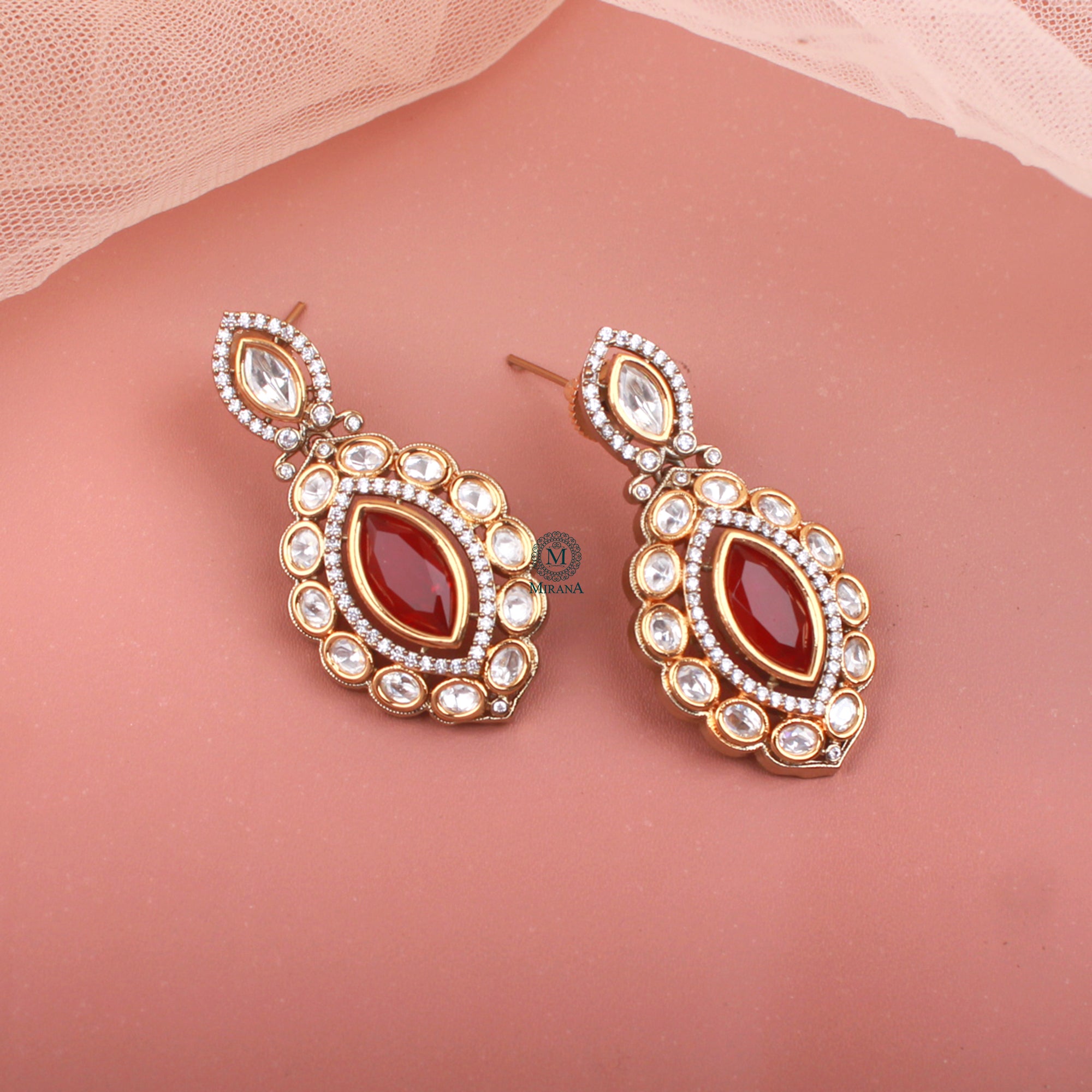 Yaami Polki Designer Earrings