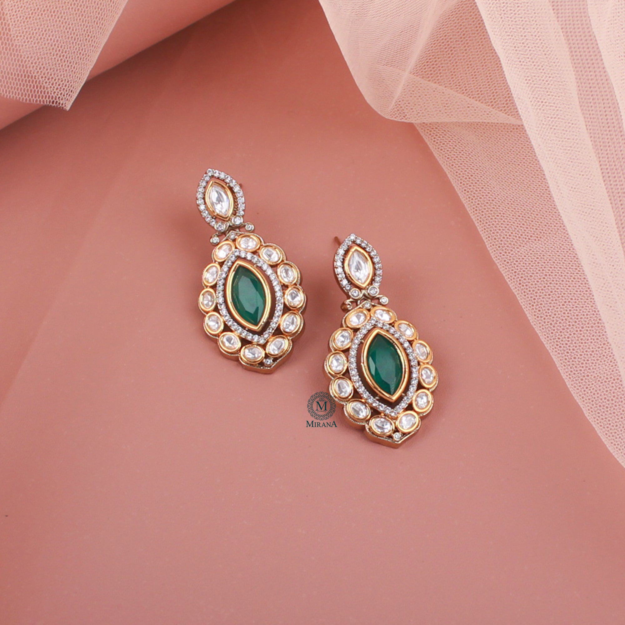 Yaami Polki Designer Earrings