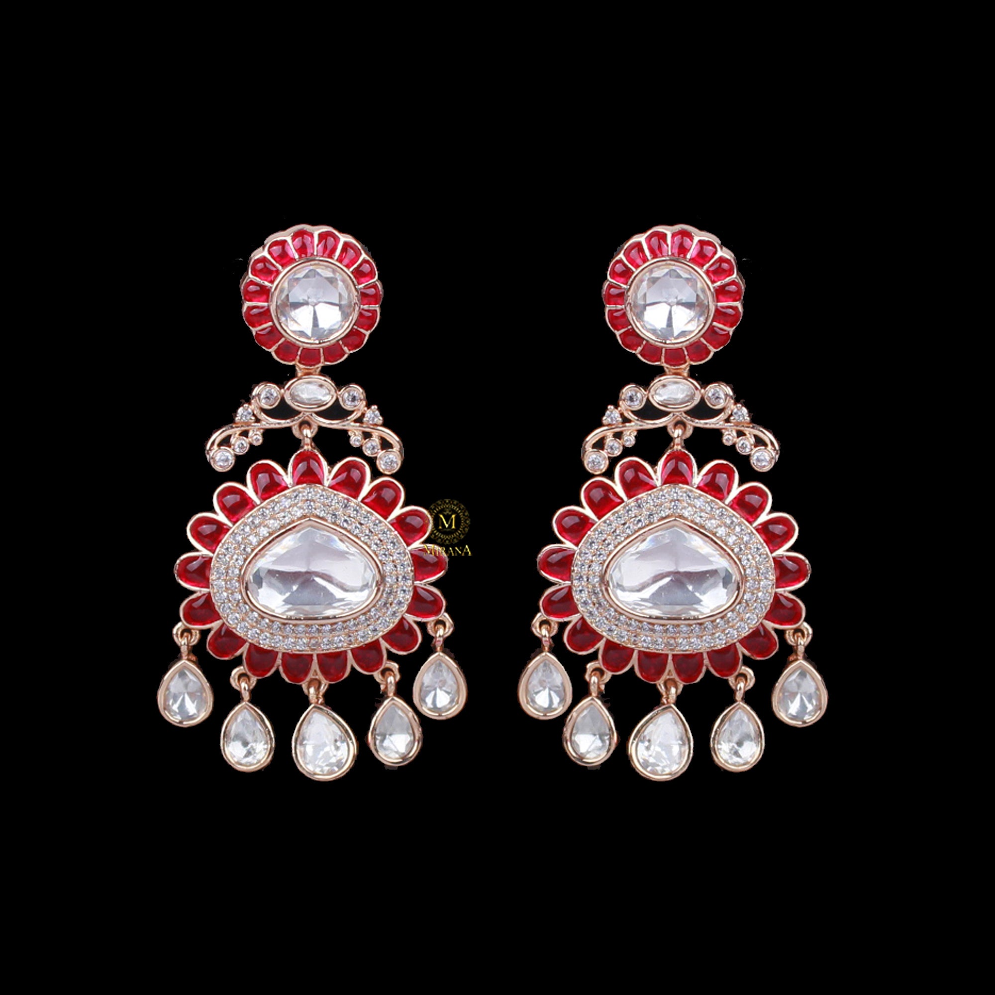Vama Ruby Polki Designer Earrings