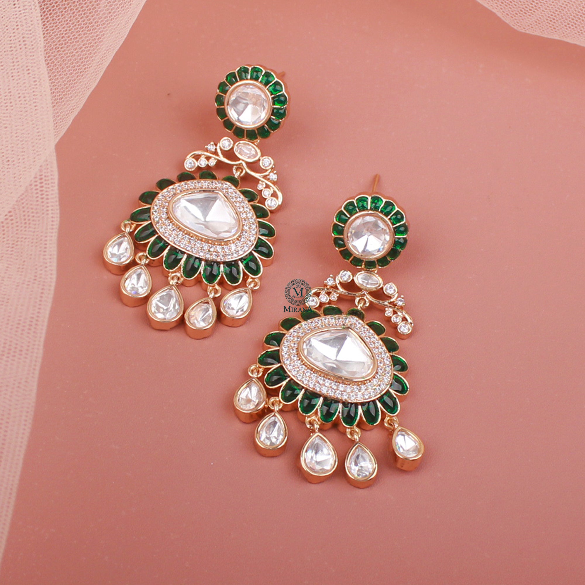 Vama Polki Designer Earrings