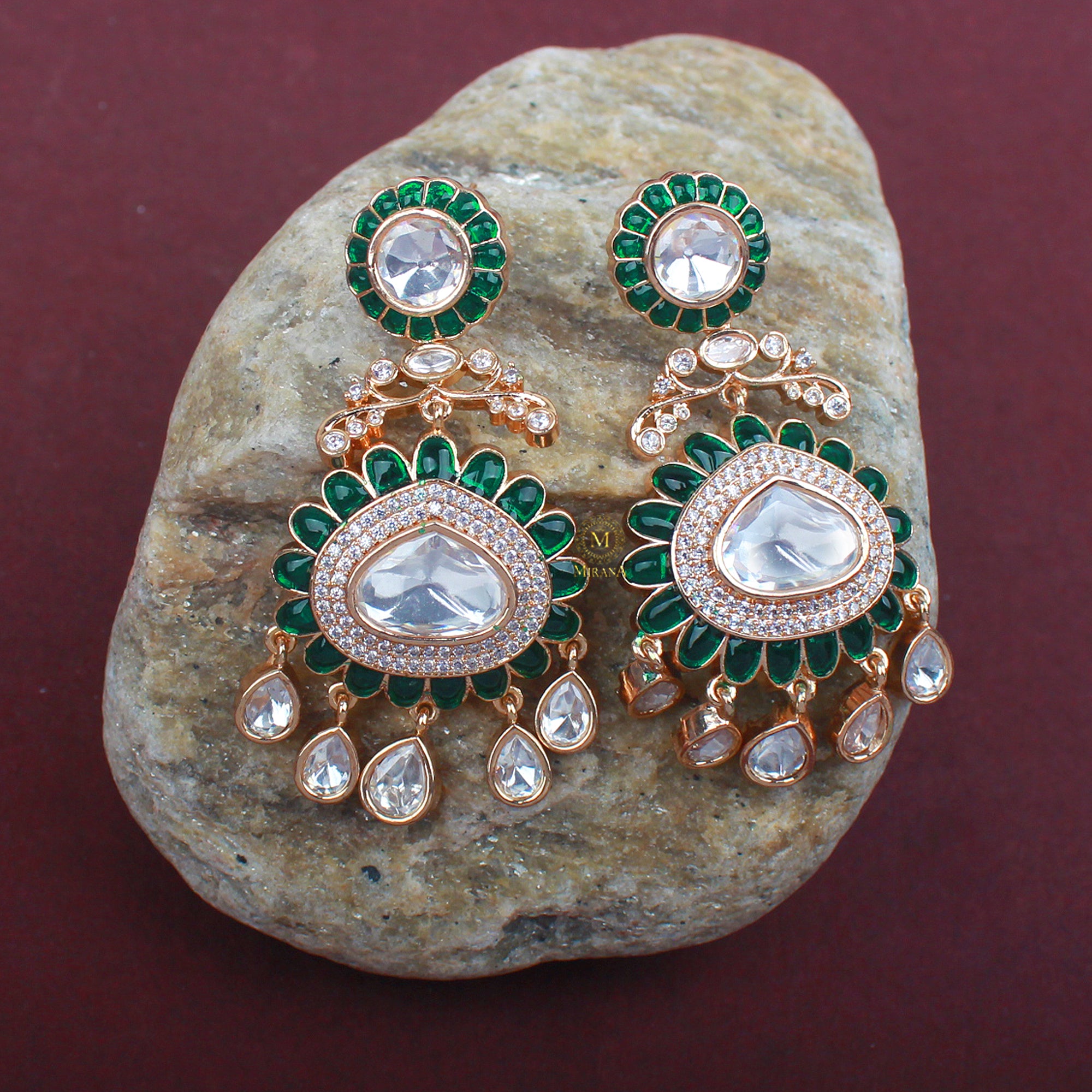 Vama Polki Designer Earrings