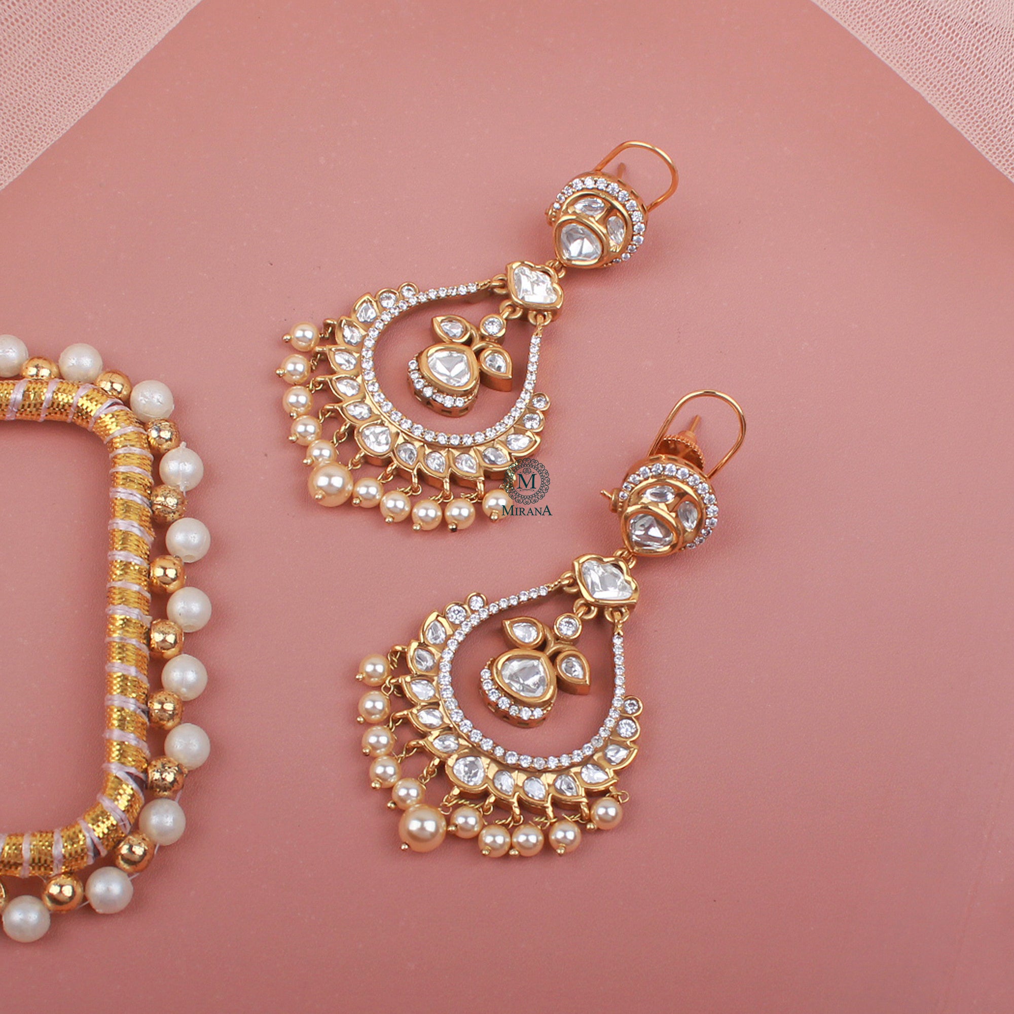 Suhani Pearl Polki Chandbalis