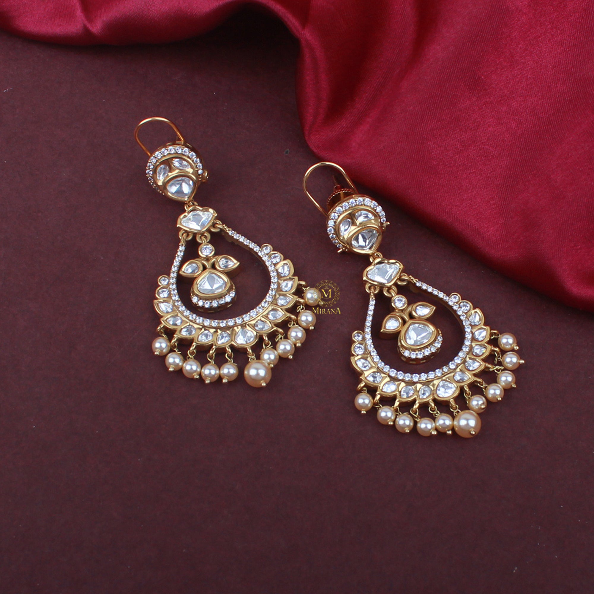 Suhani Pearl Polki Chandbalis
