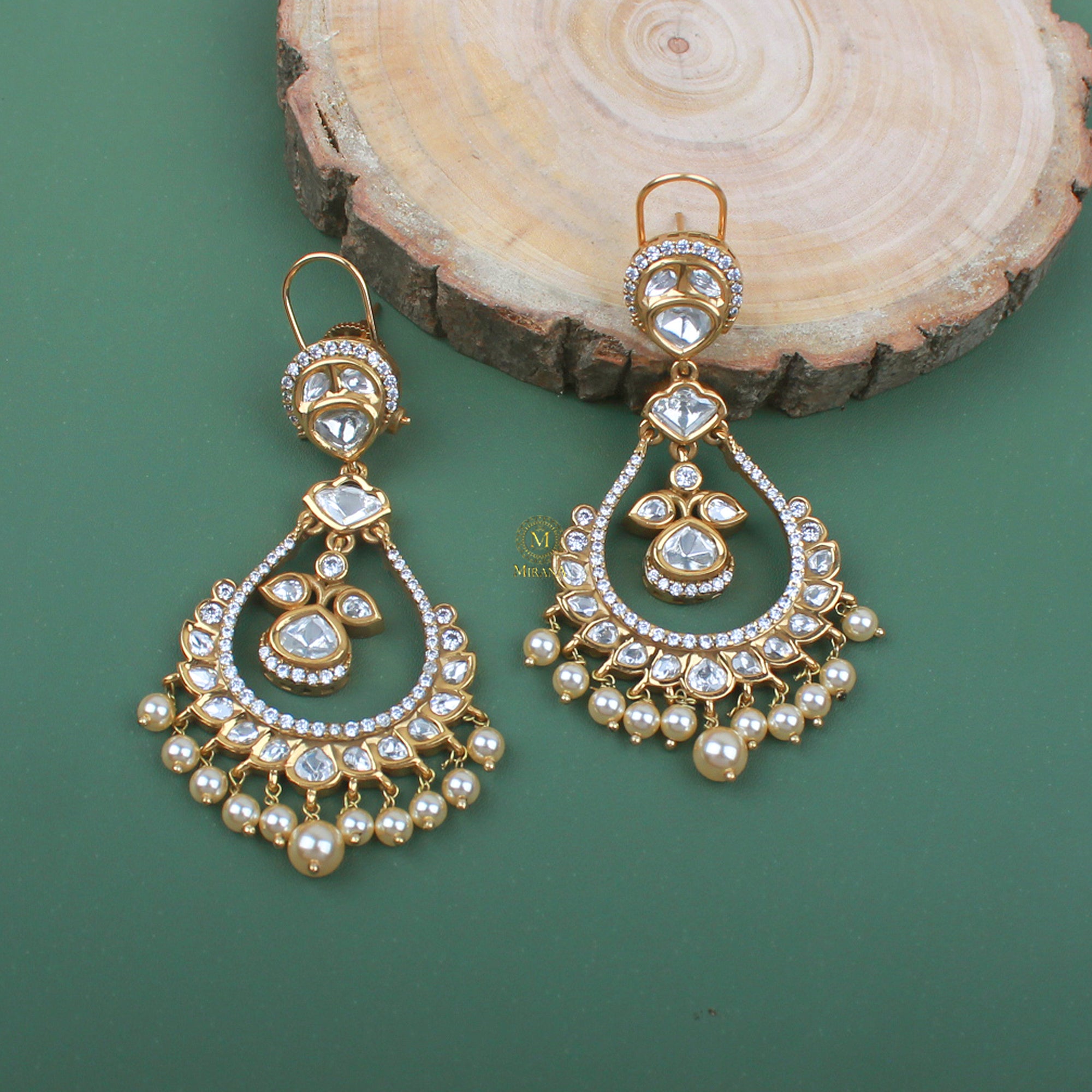 Suhani Pearl Polki Chandbalis
