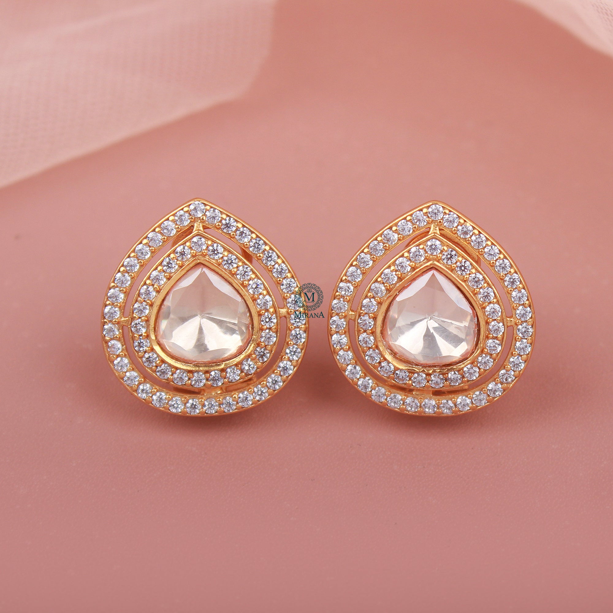 Avika Moissanite Designer Studs
