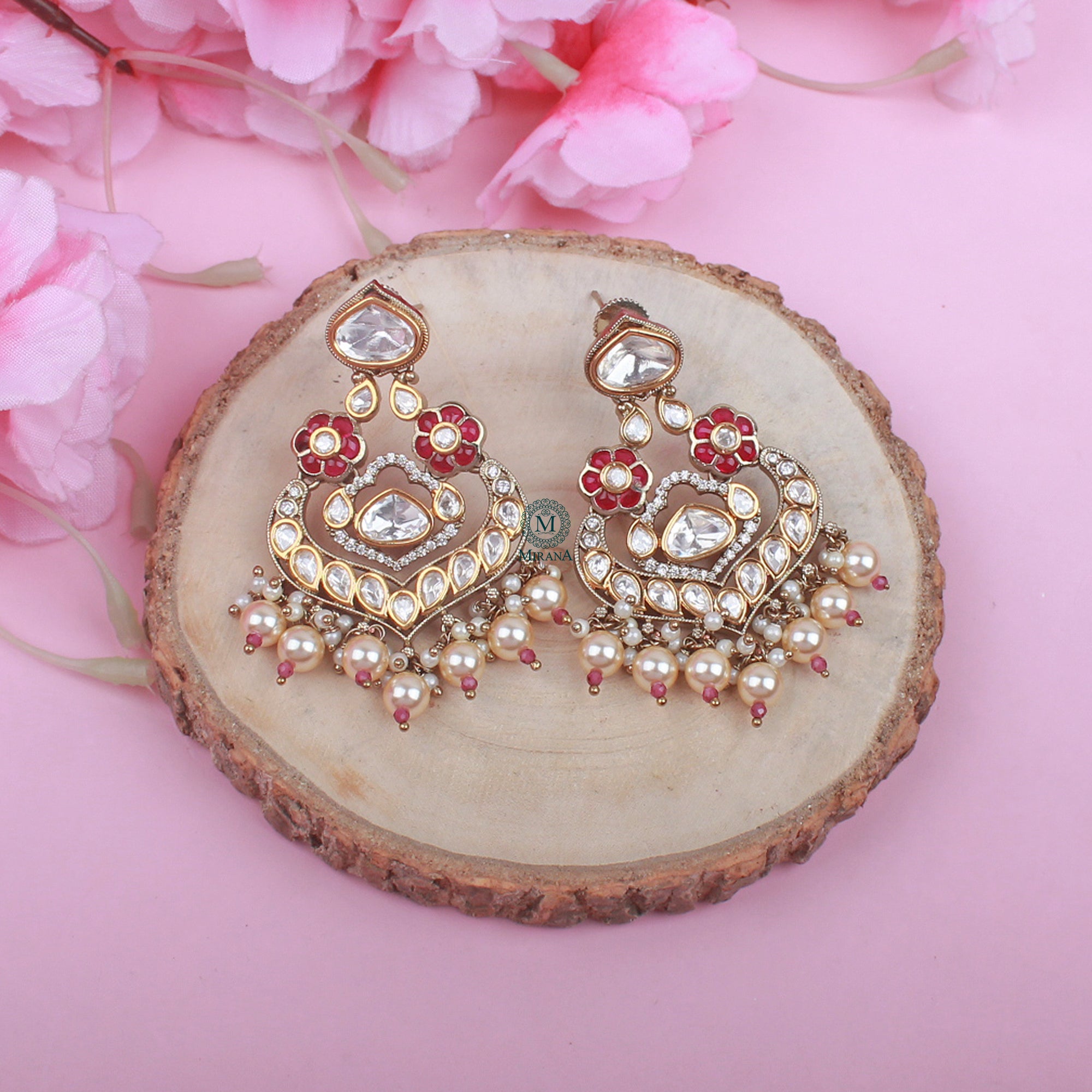 Arshi Ruby Polki Designer Chandbalis