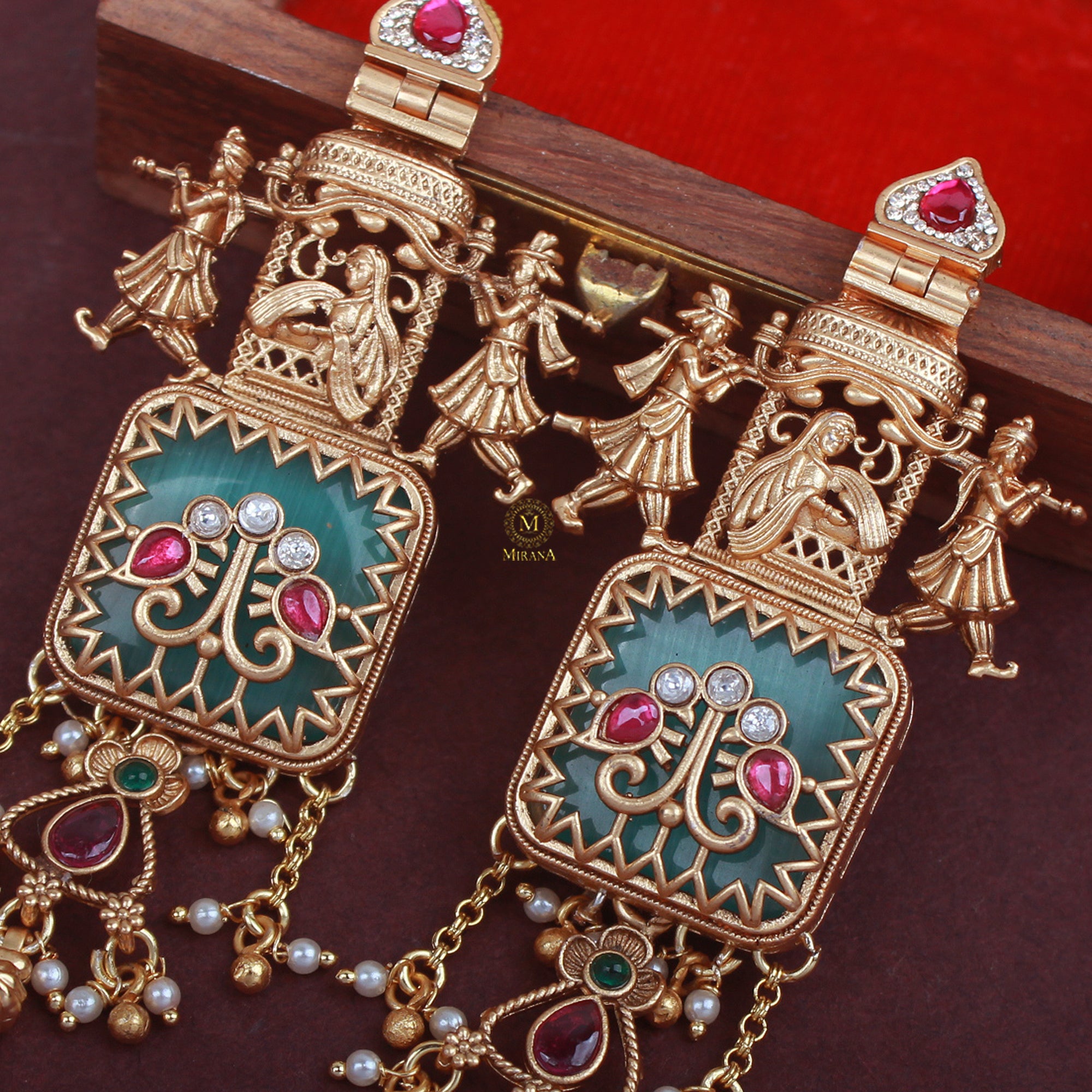 Paridhi Ruby Antique Designer Earrings