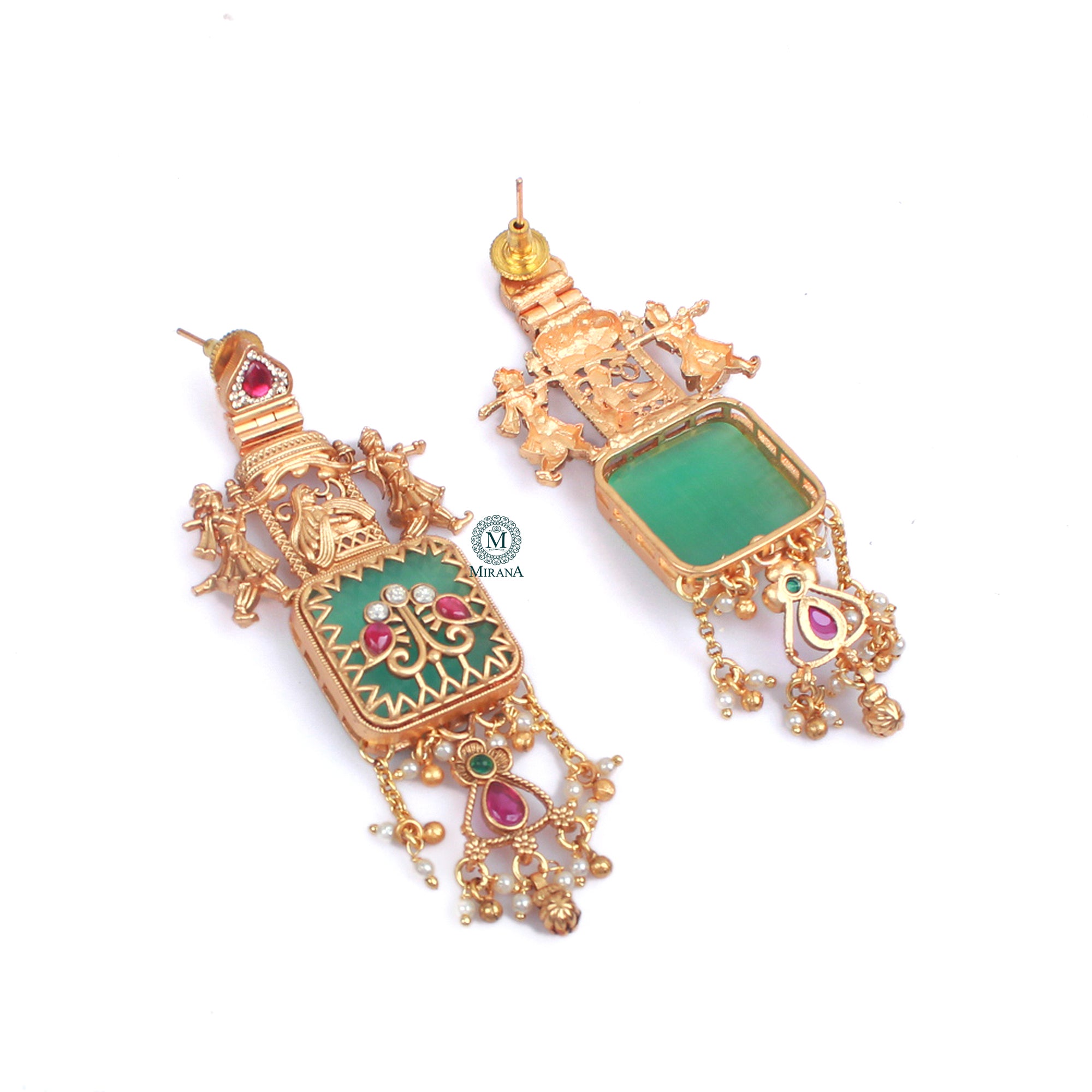 Paridhi Ruby Antique Designer Earrings