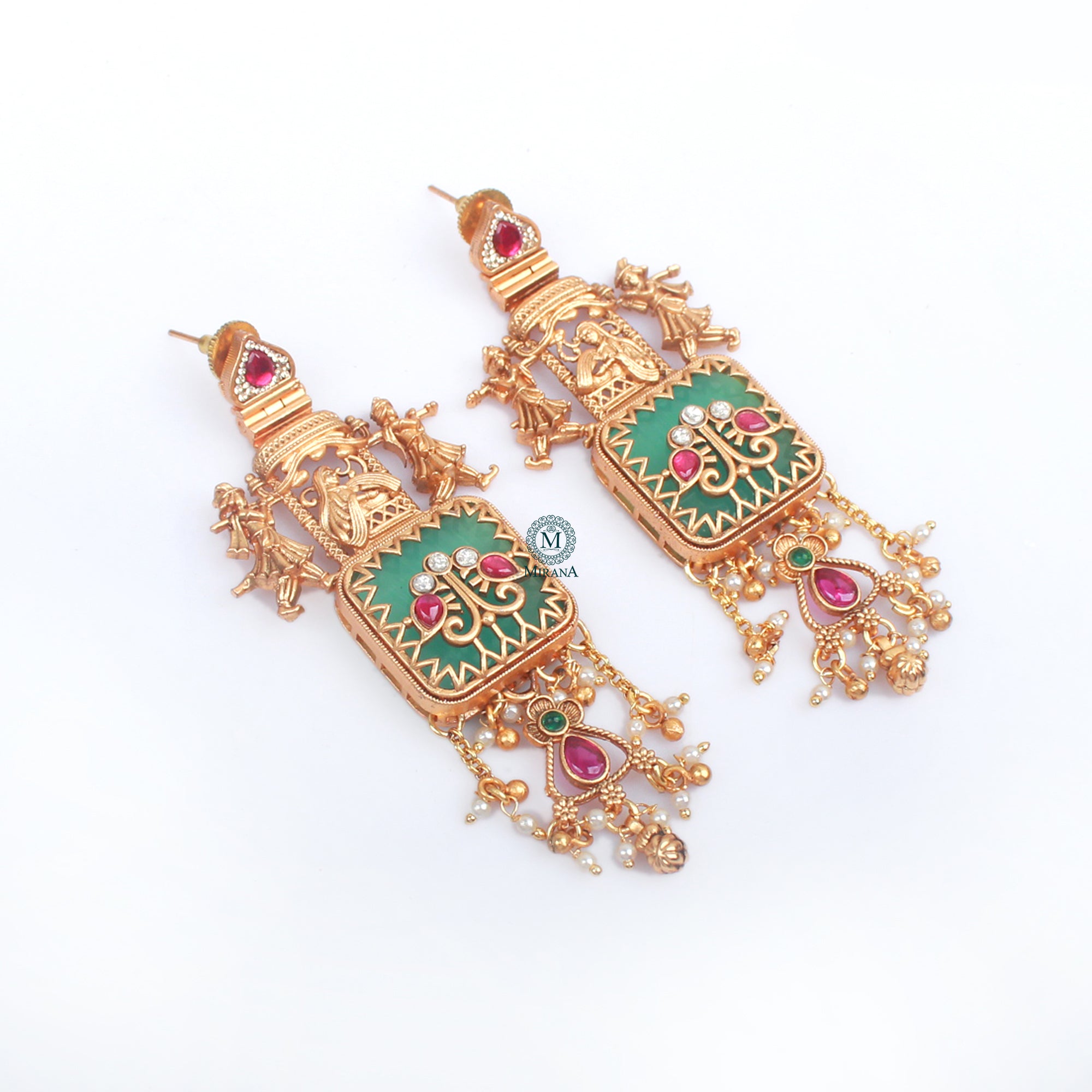 Paridhi Ruby Antique Designer Earrings