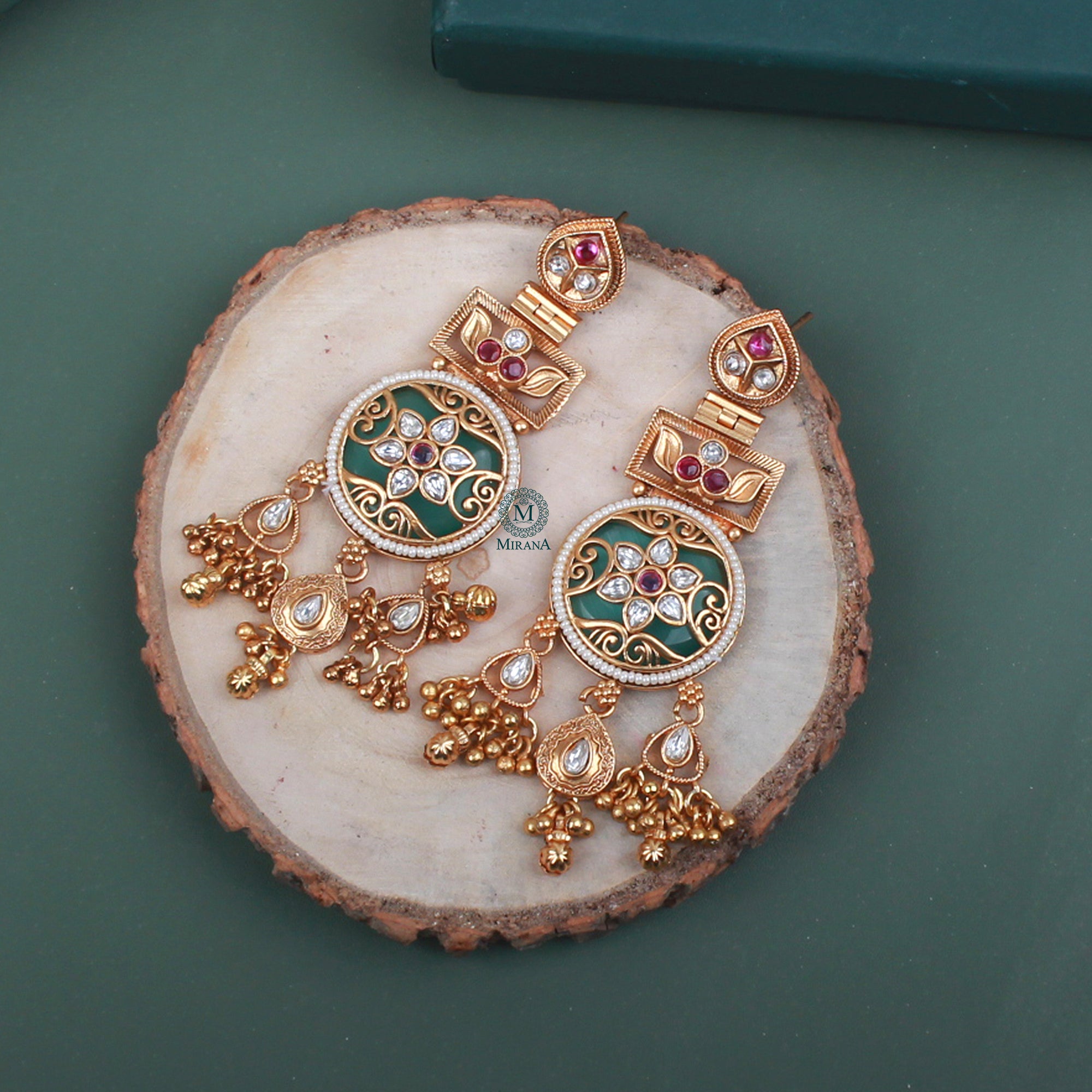 Ridhima Ruby Antique Designer Earrings
