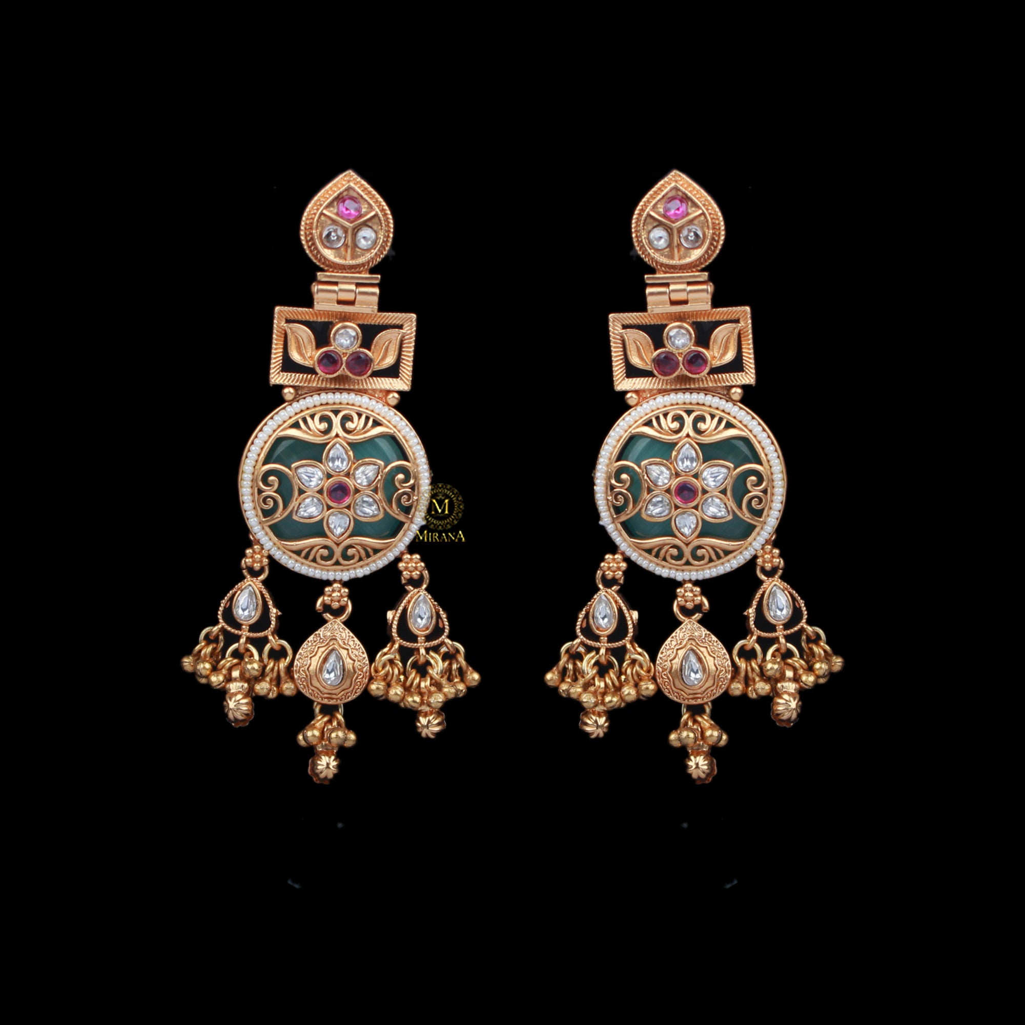 Ridhima Ruby Antique Designer Earrings