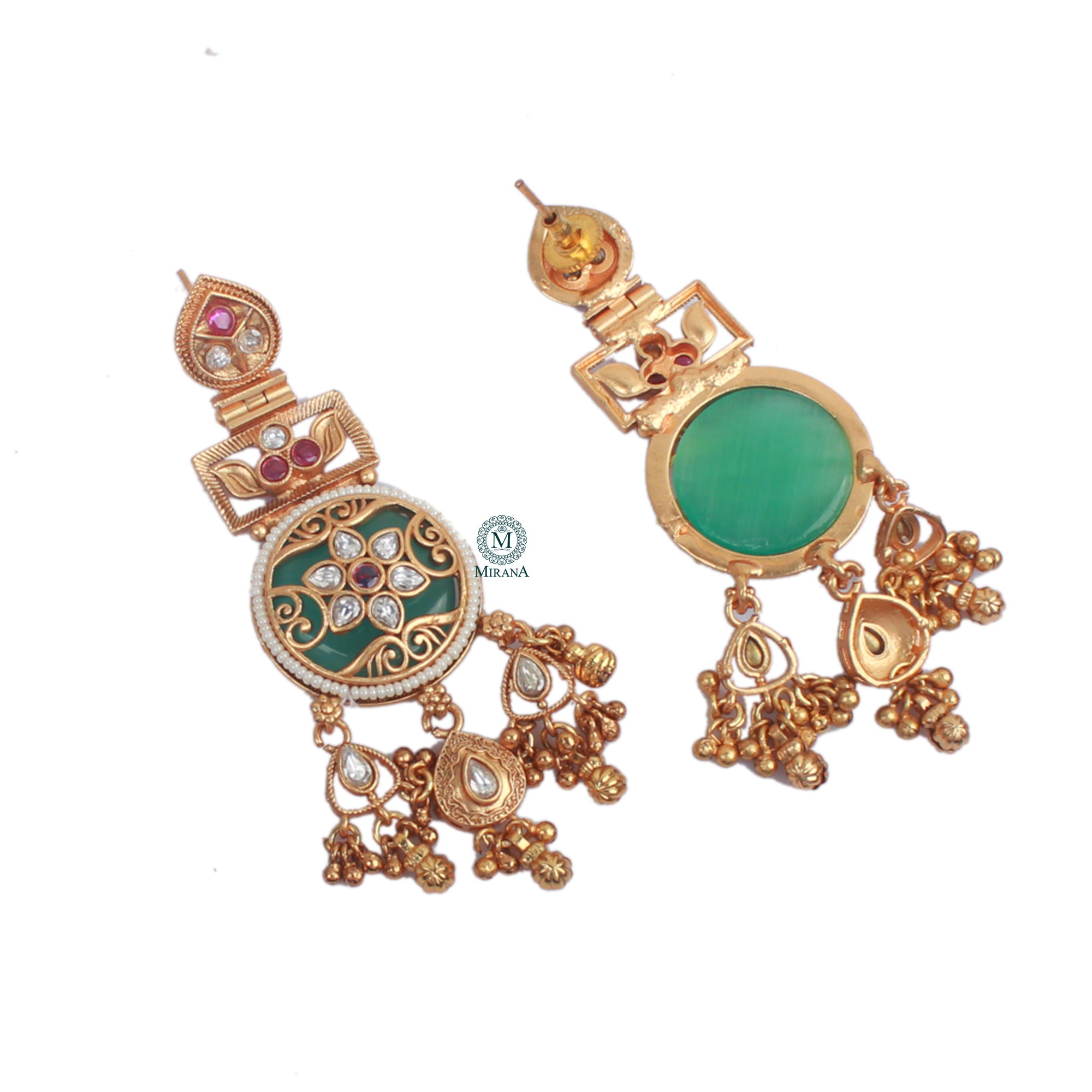 Ridhima Ruby Antique Designer Earrings