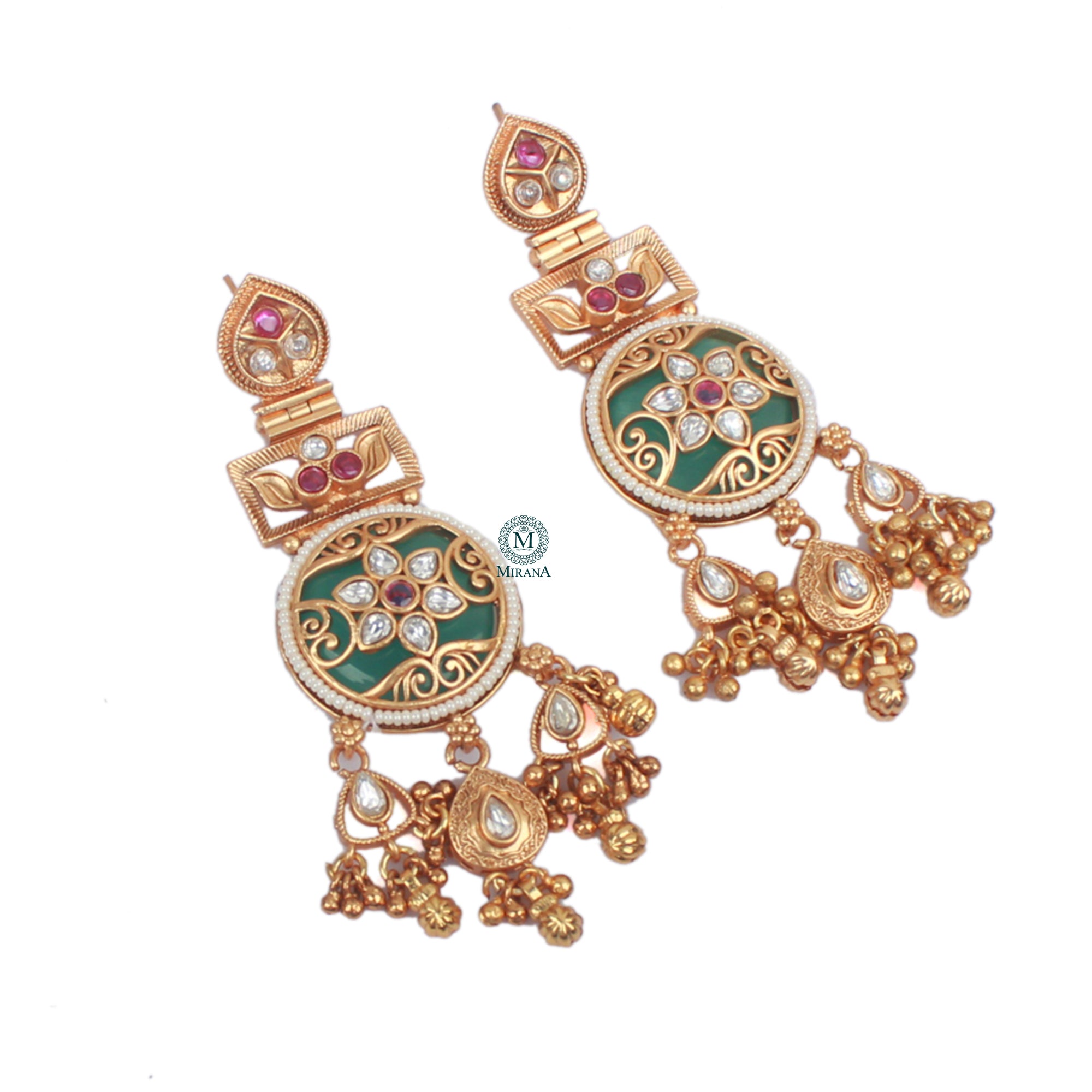 Ridhima Ruby Antique Designer Earrings