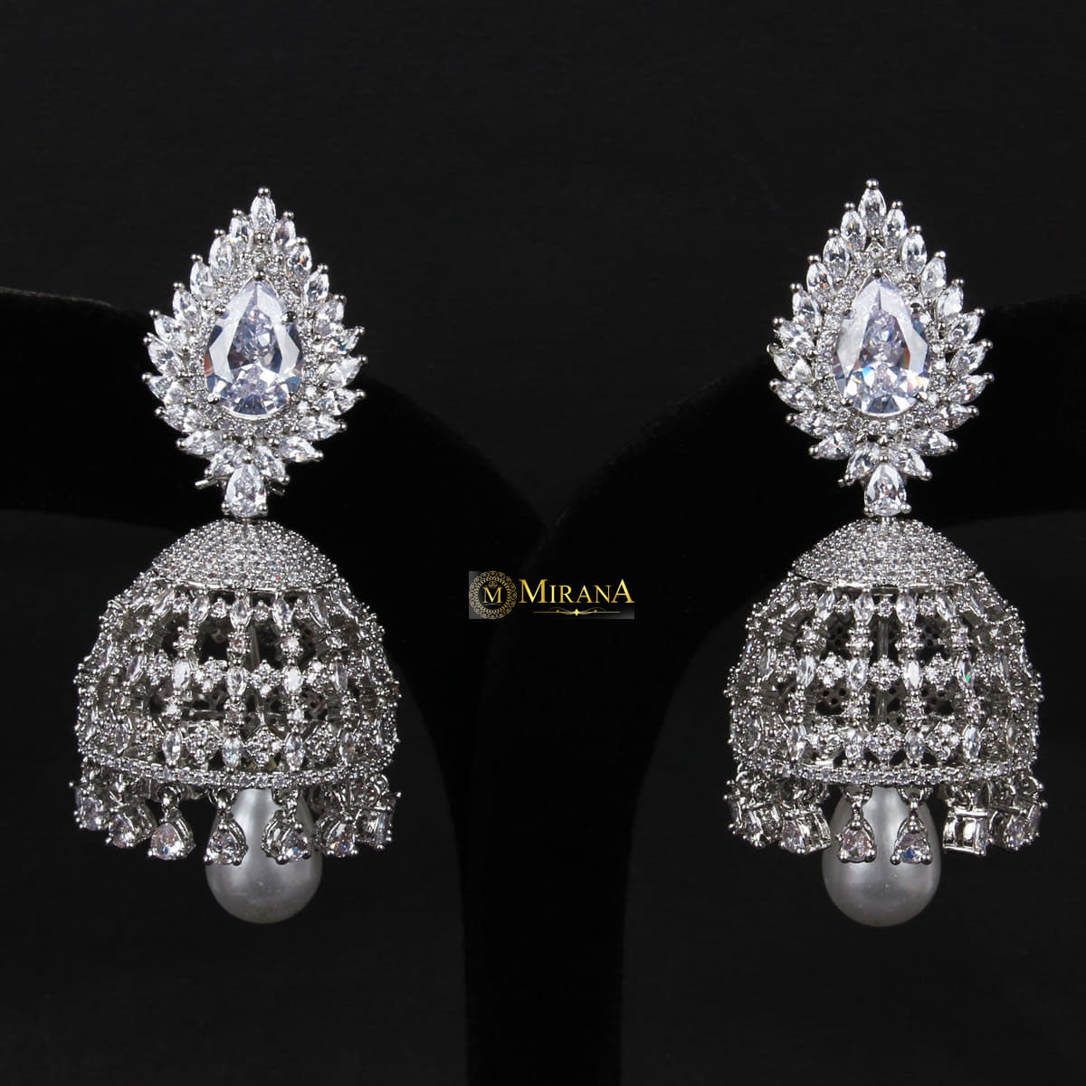 Pear Motif Colored Jhumkas