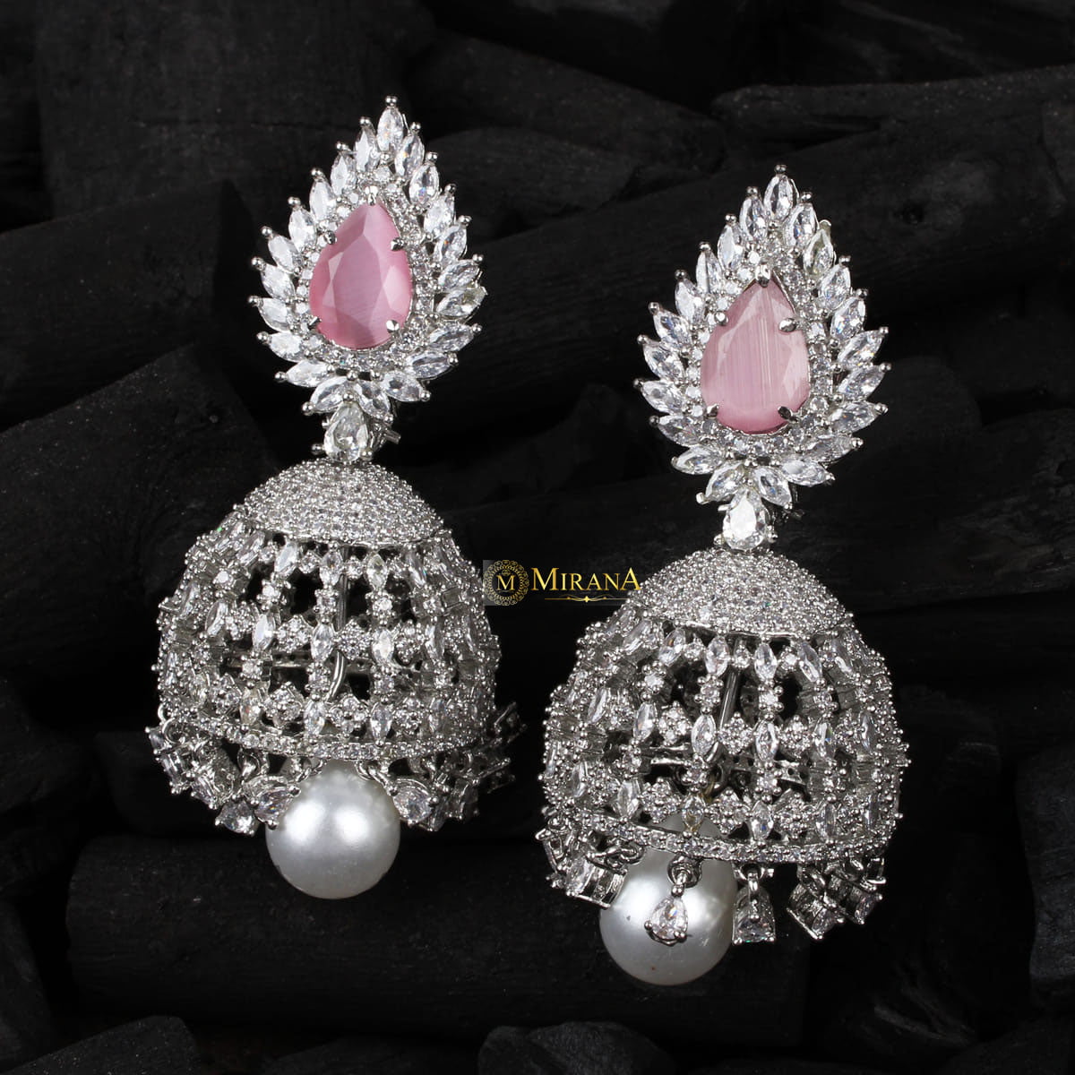 Pear Motif Colored Jhumkas