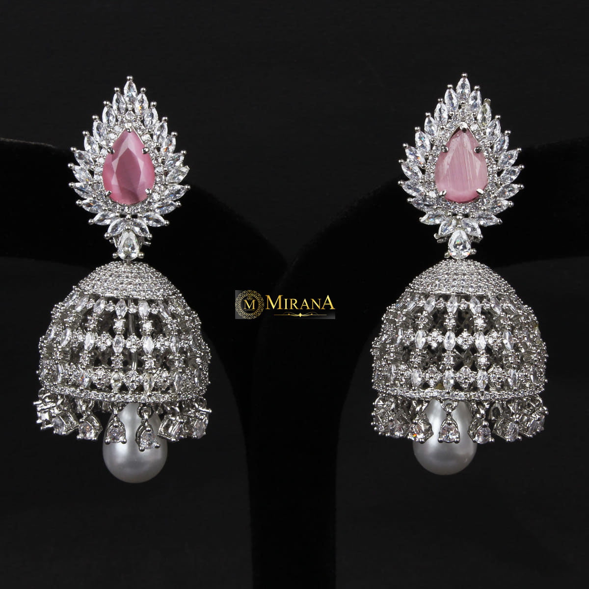 Pear Motif Colored Jhumkas