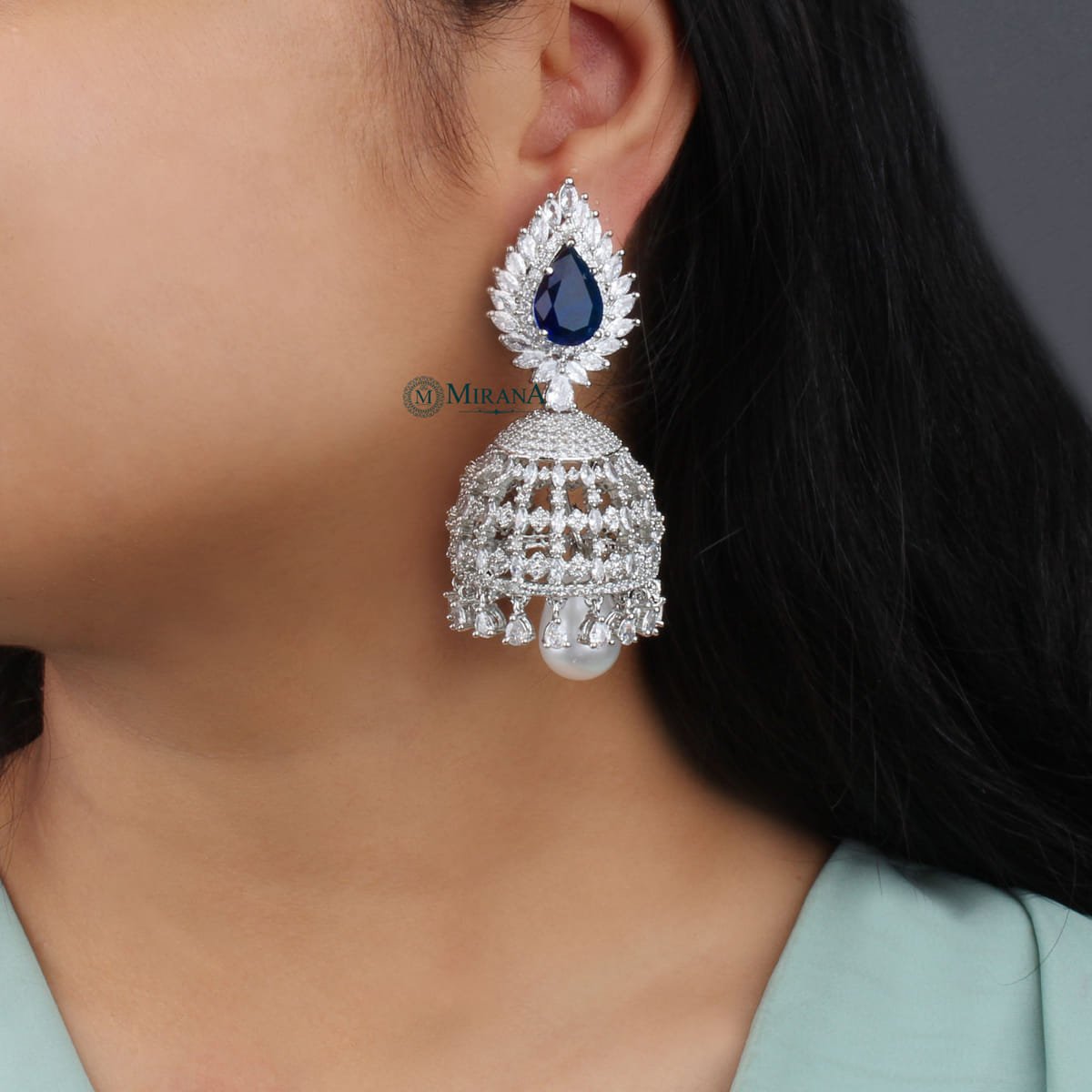 Pear Motif Colored Jhumkas