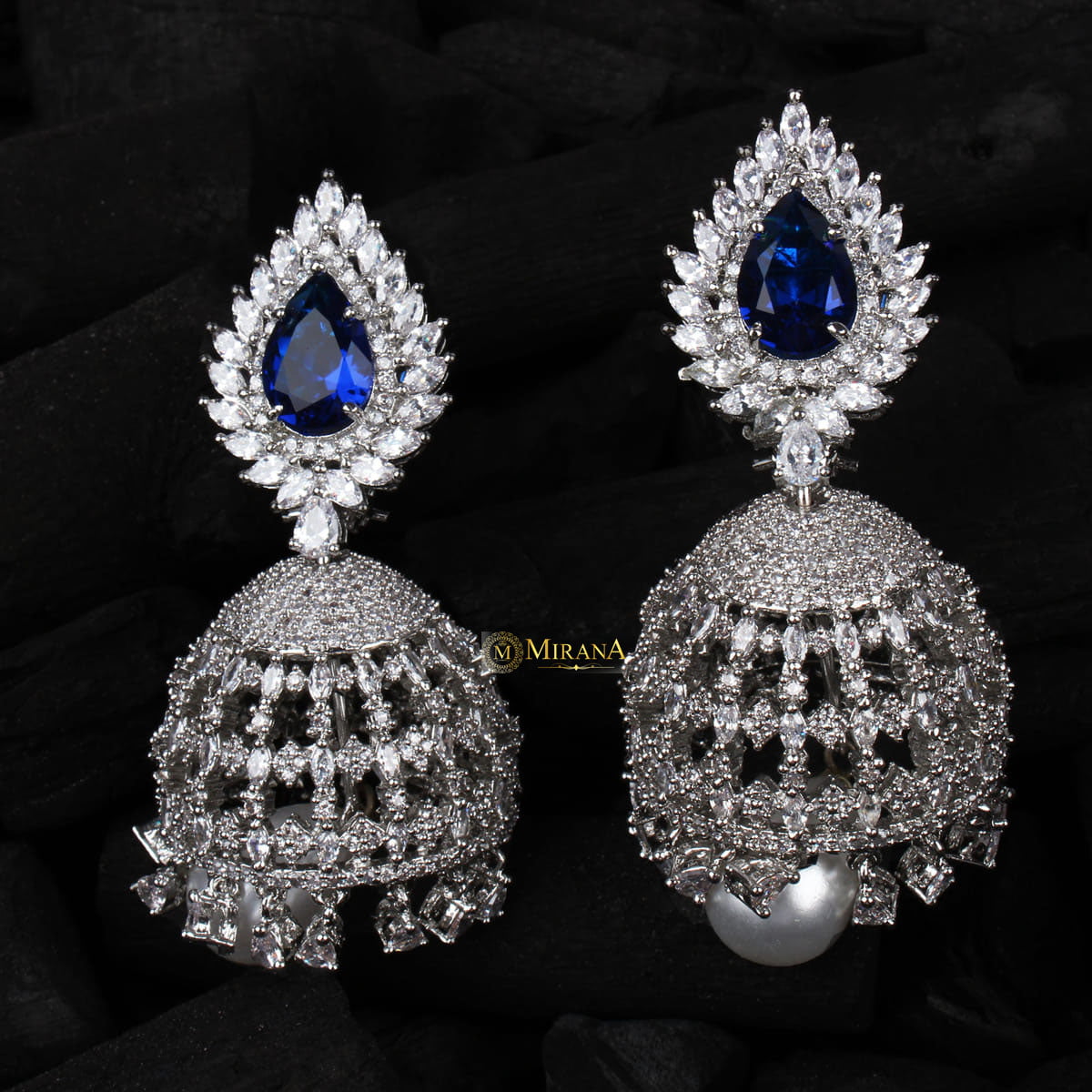 Pear Motif Colored Jhumkas