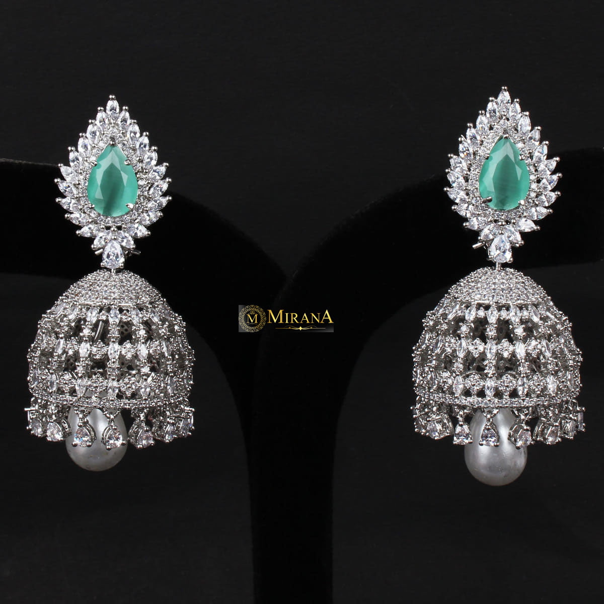 Pear Motif Colored Jhumkas