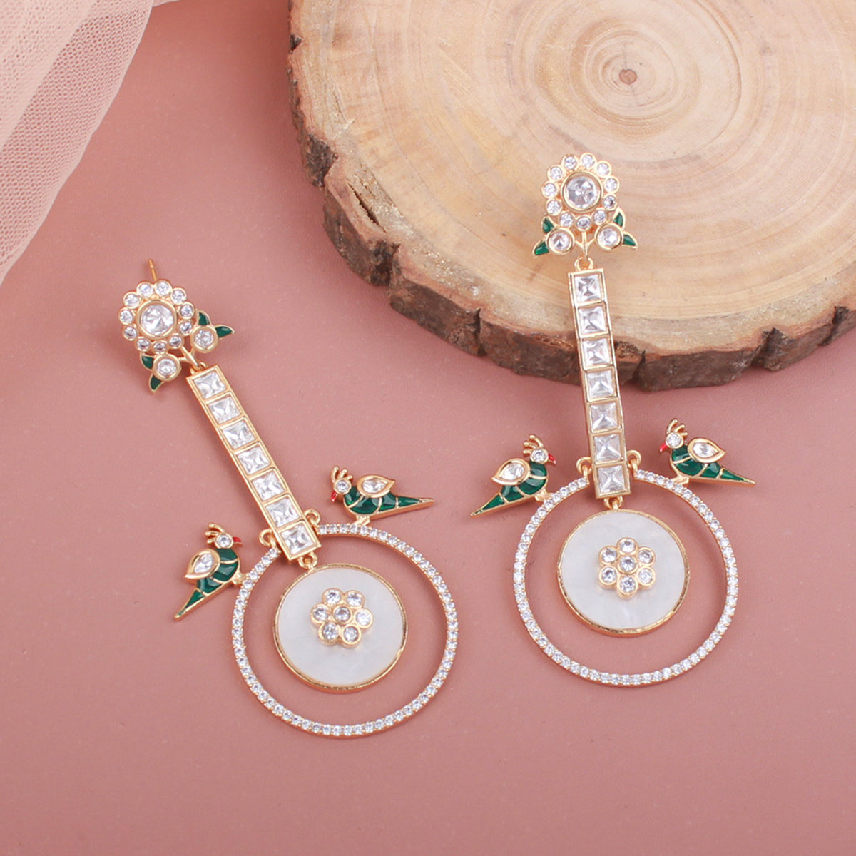 Dharya MOP Polki Earrings