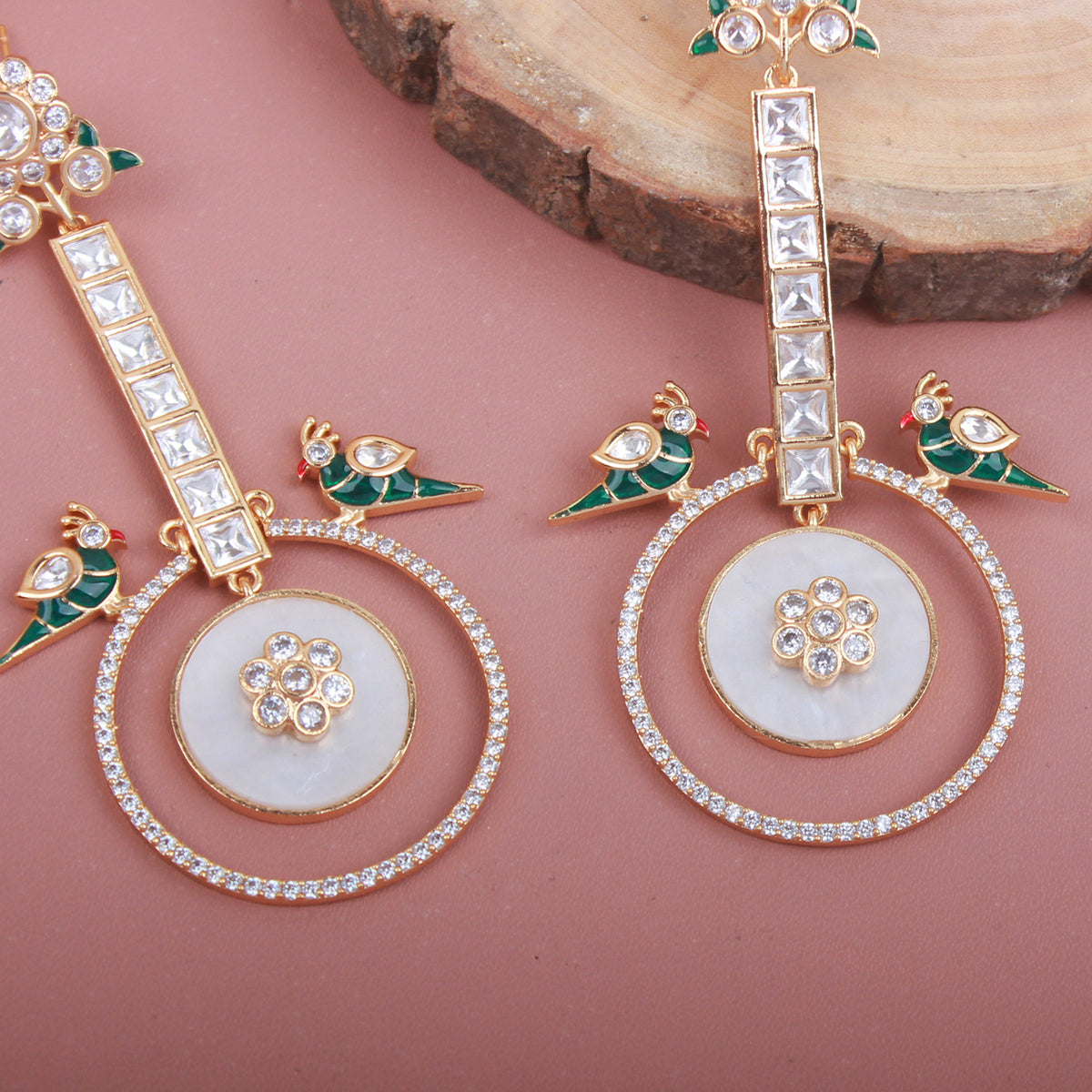 Dharya MOP Polki Earrings