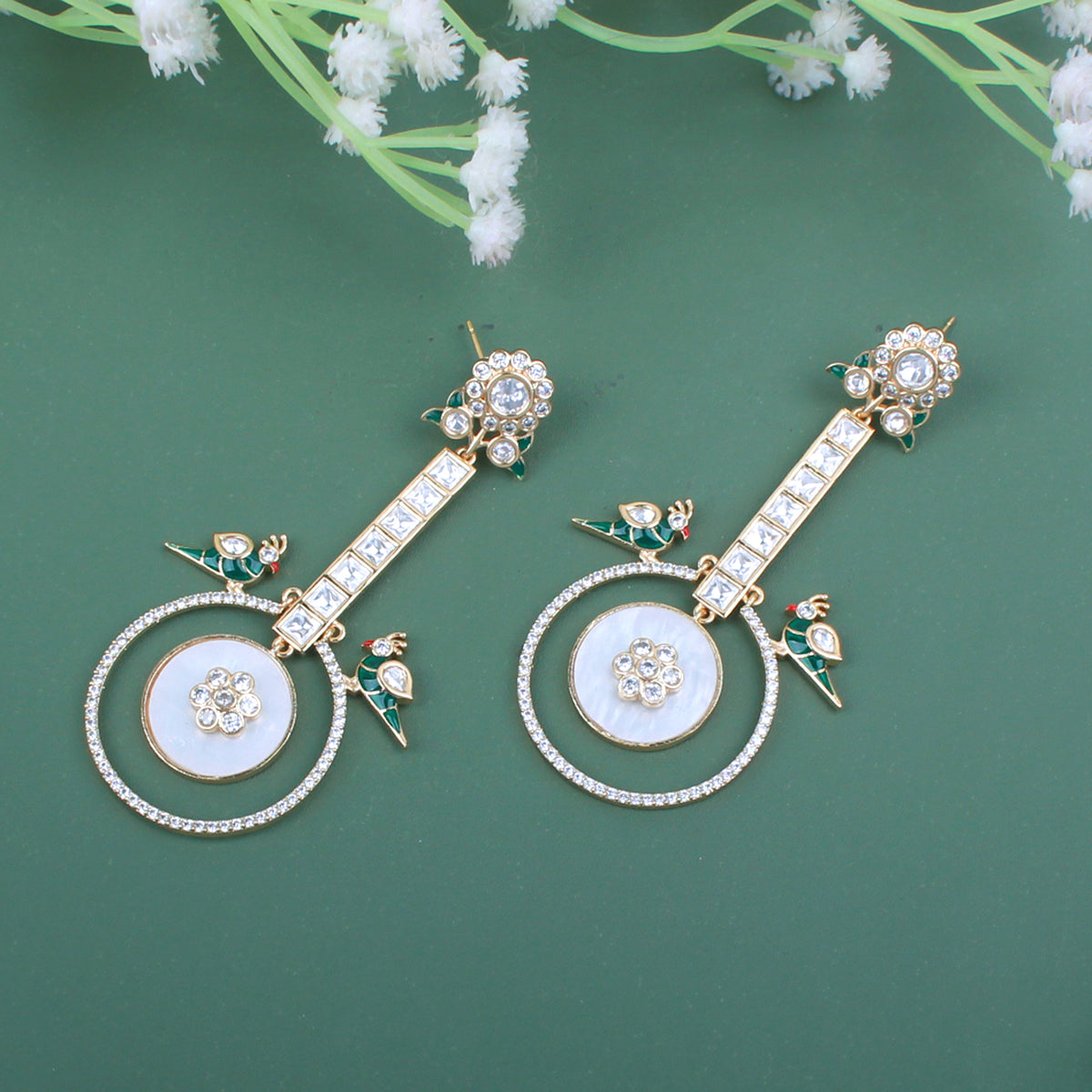 Dharya MOP Polki Earrings