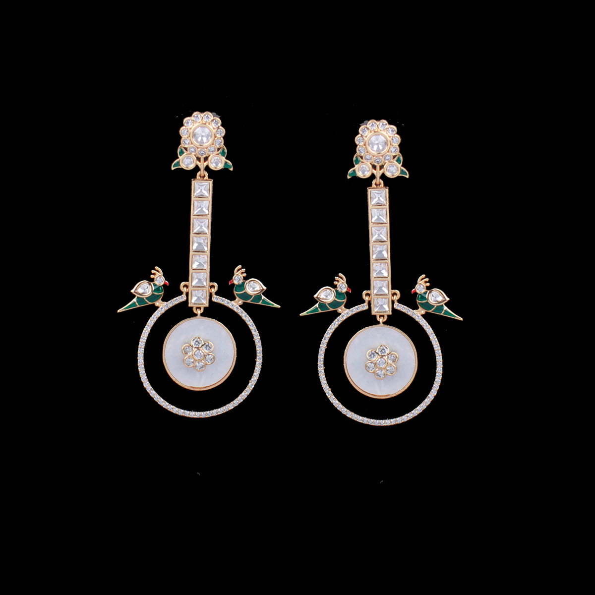 Dharya MOP Polki Earrings