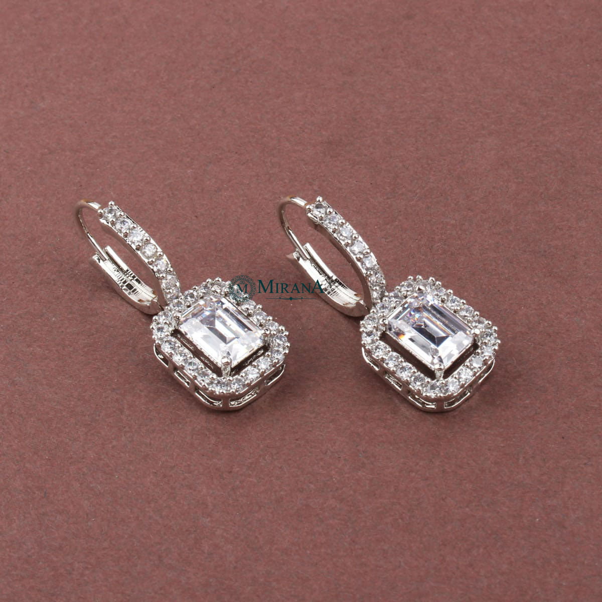 Pretty Rectangular Drop Hoop Earrings