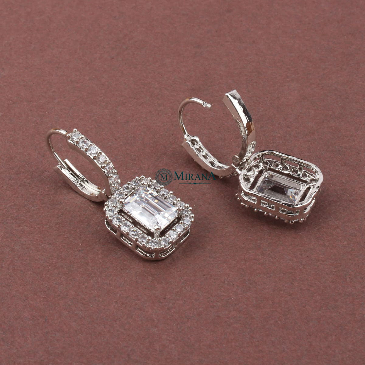 Pretty Rectangular Drop Hoop Earrings