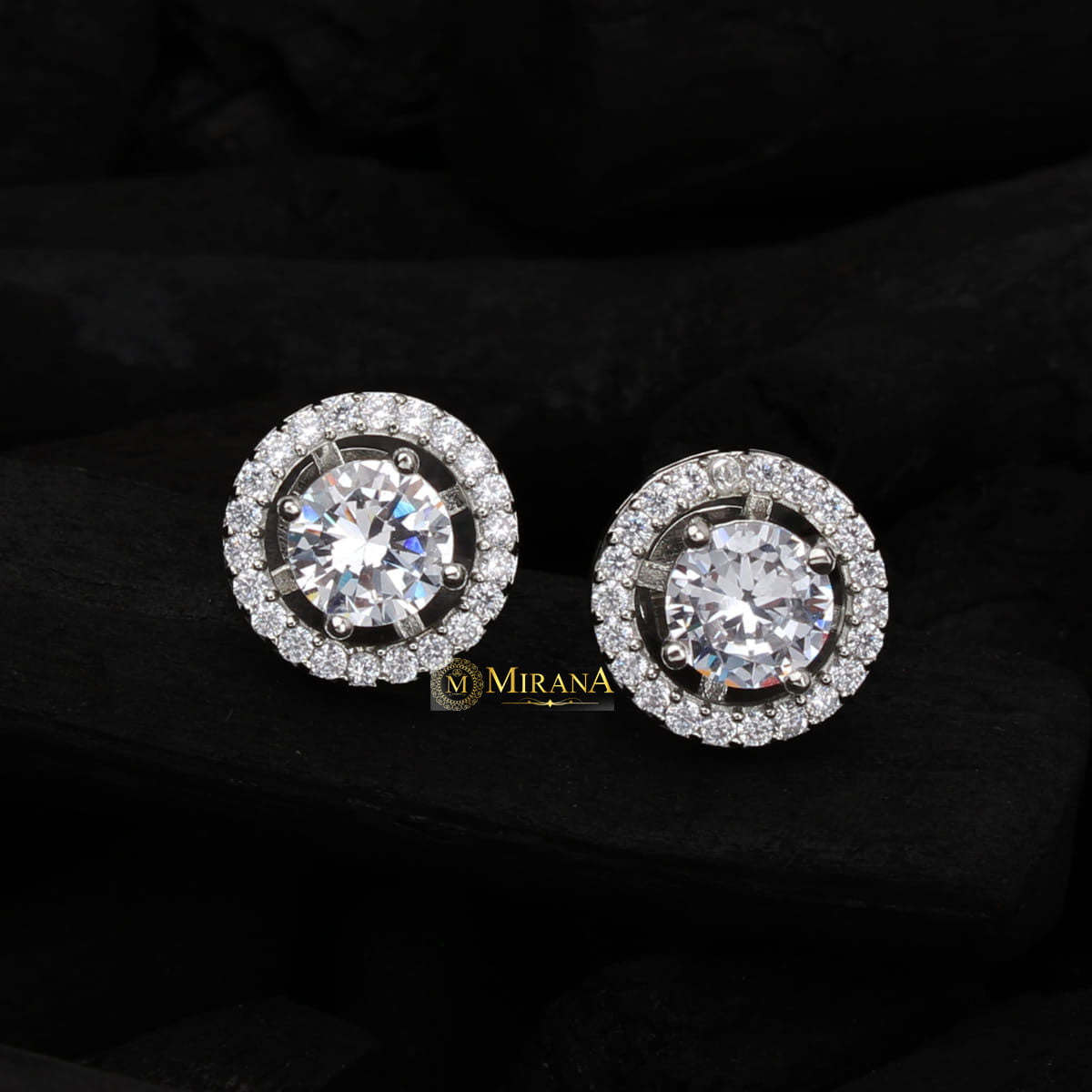 CZ Solitaire Round Shaped Studs