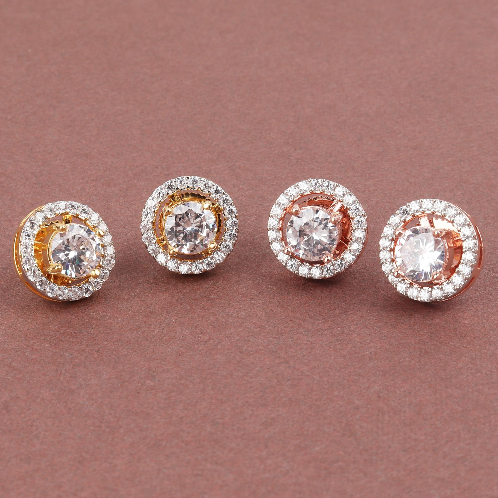 CZ Solitaire Round Shaped Studs