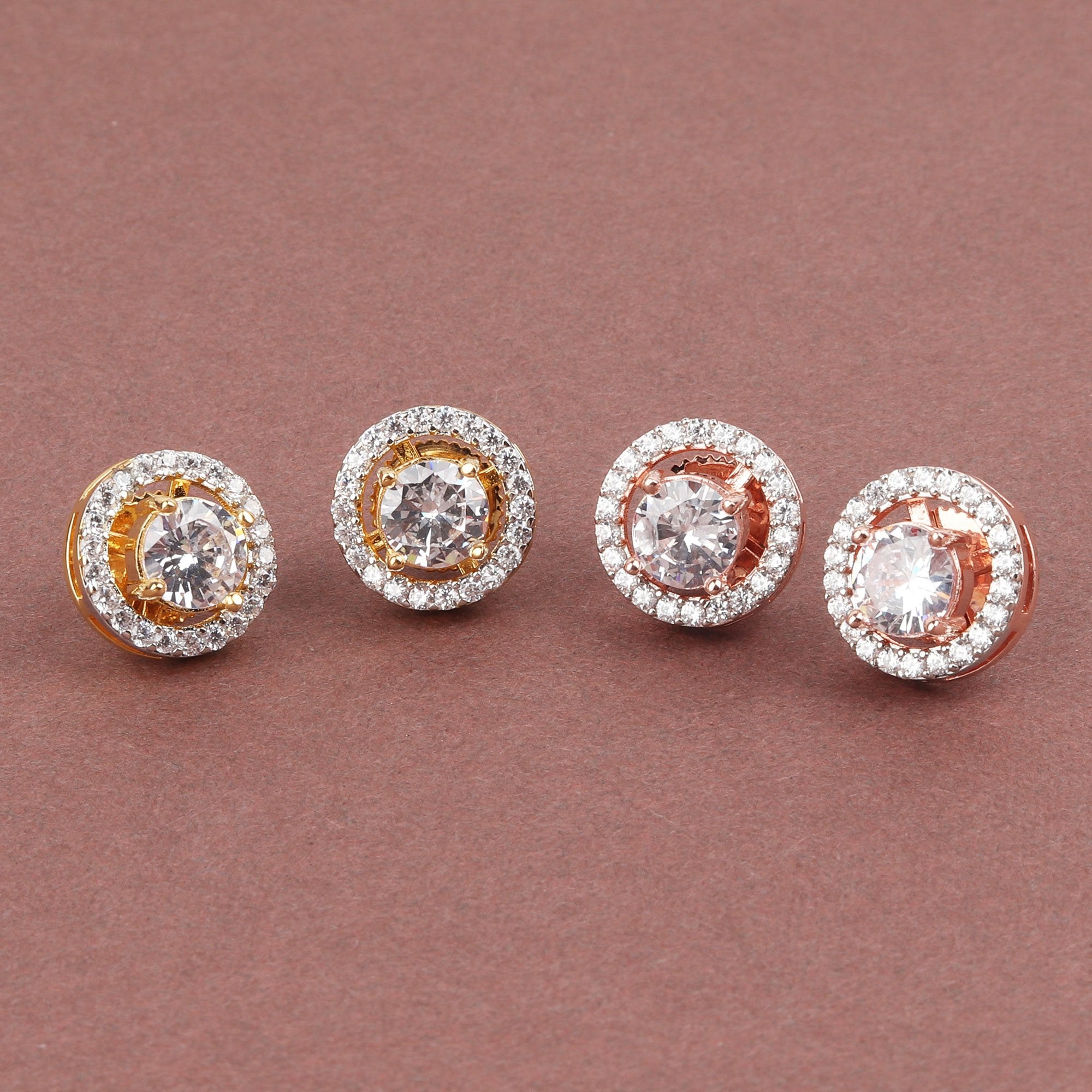 CZ Solitaire Round Shaped Studs