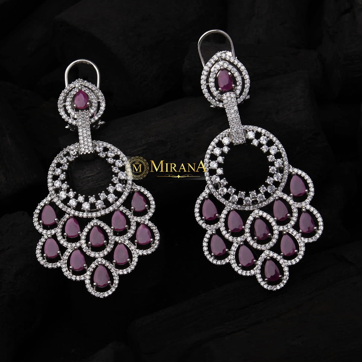 Nihara Peacock Feather Colour Earrings