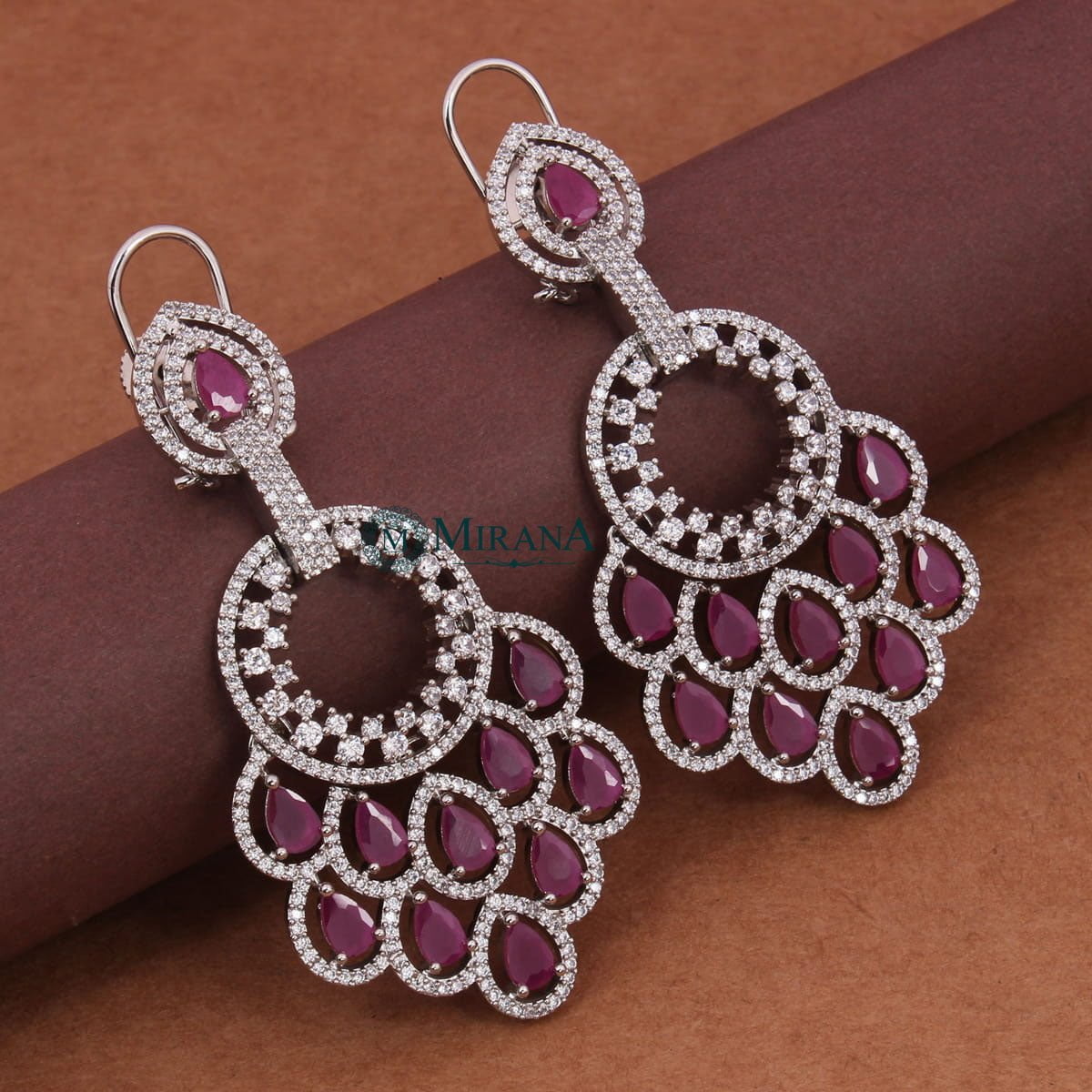 Nihara Peacock Feather Colour Earrings