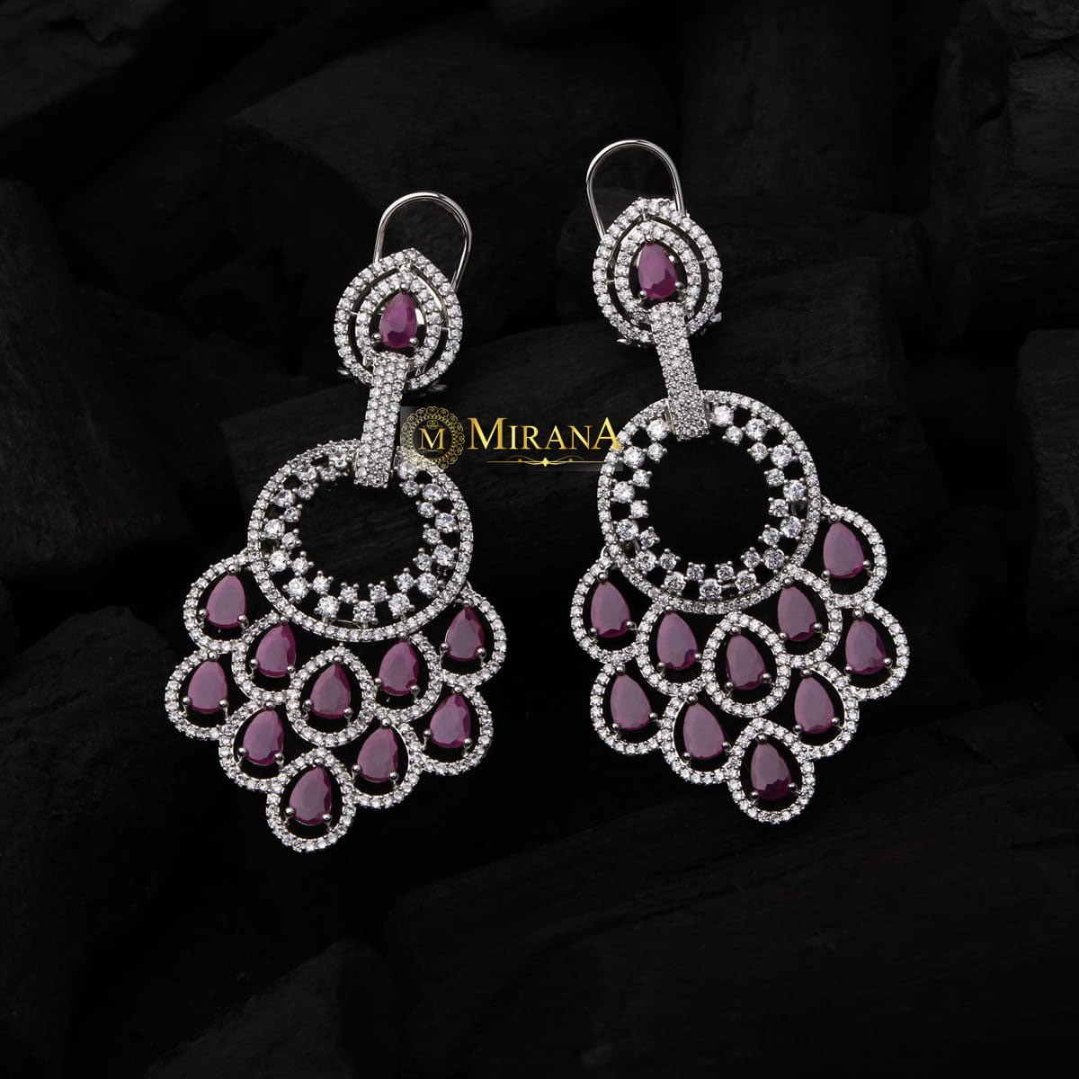 Nihara Peacock Feather Colour Earrings