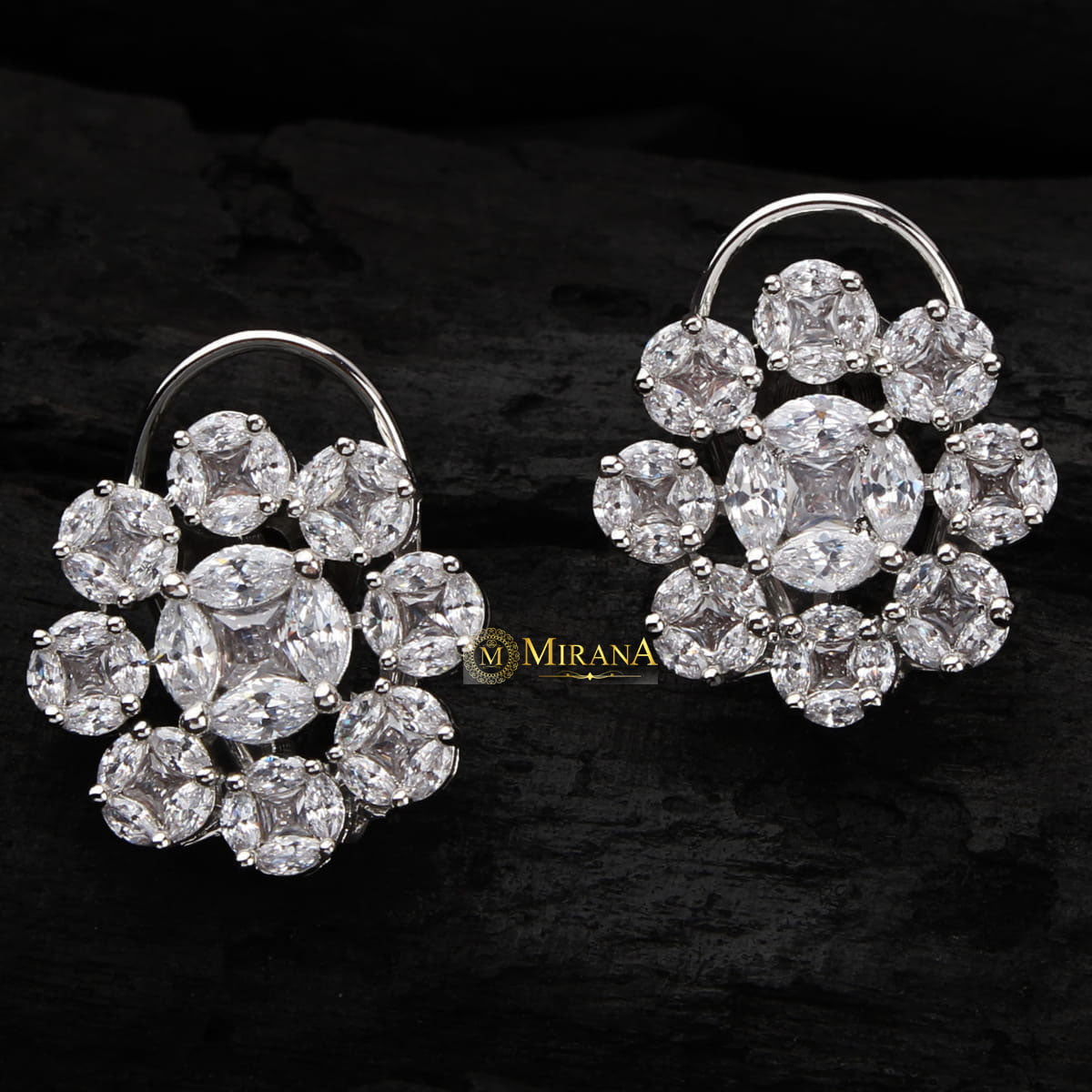 CZ Cluster Flower Studs